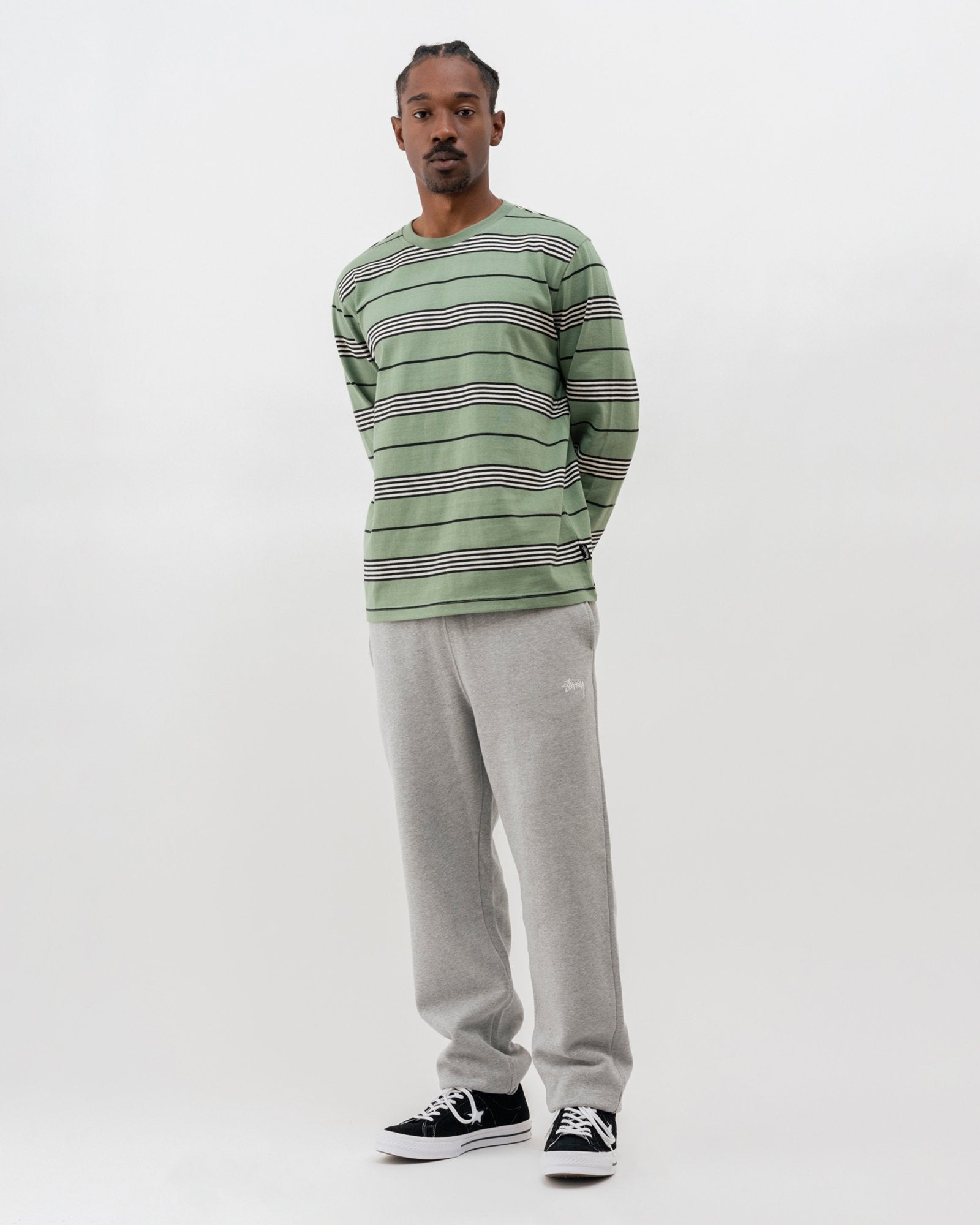 Stussy Asher Stripe long sleeve crew — available at Norwood