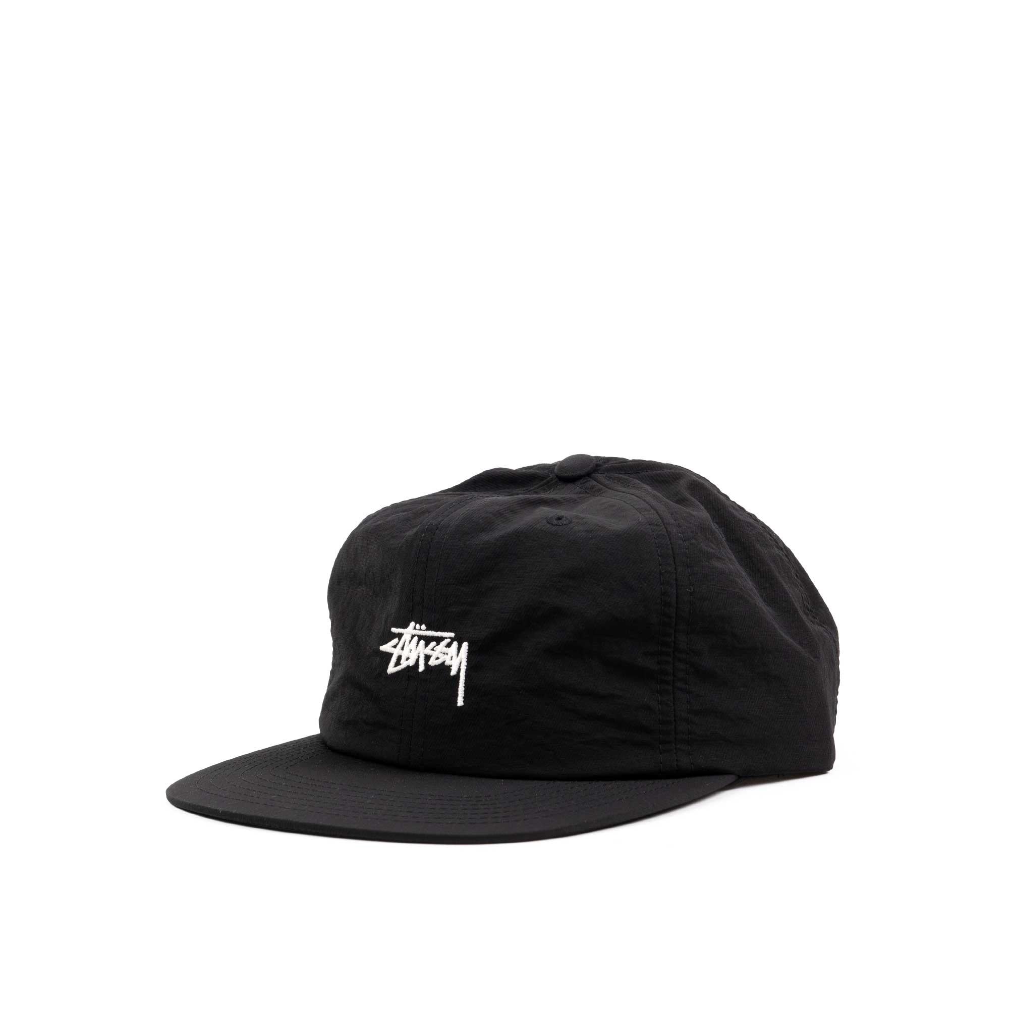 Stussy Stock Nylon Strapback Cap, Black — available at Norwood