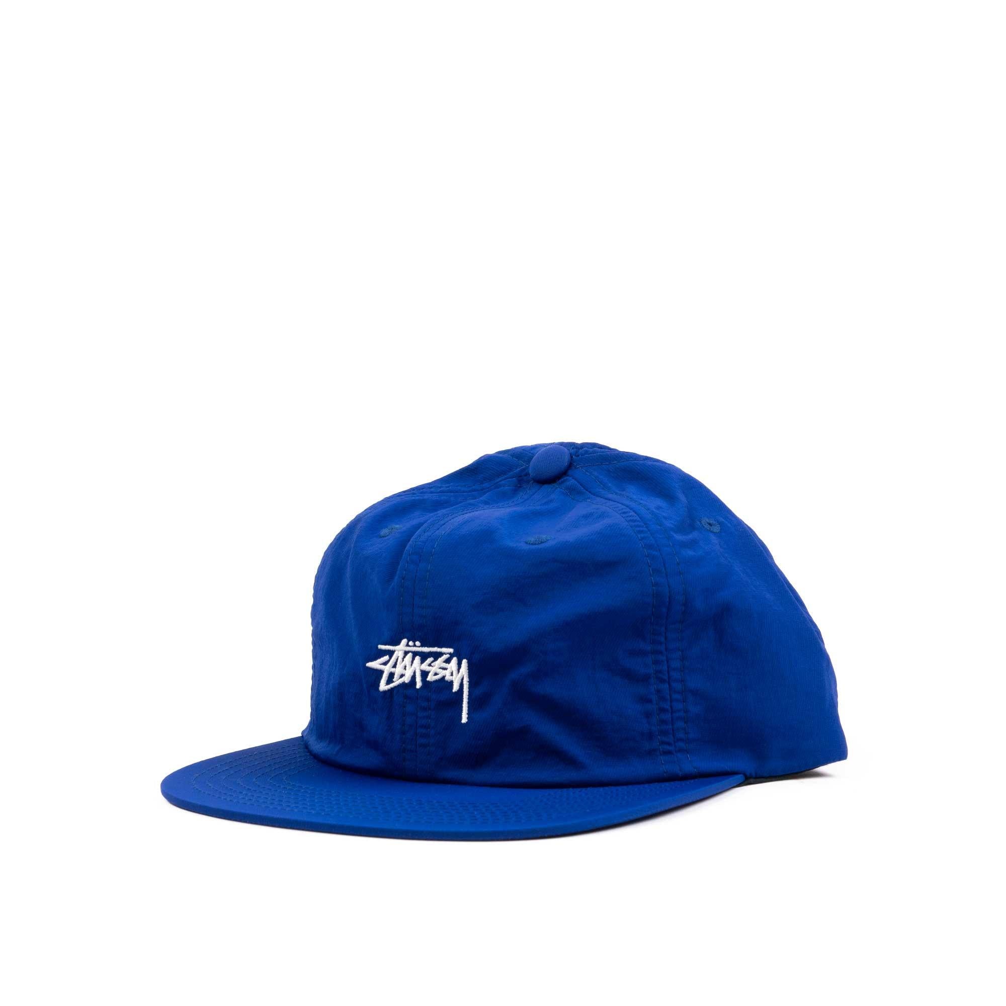 Stussy Stock Nylon Strapback Cap, Blue — available at Norwood