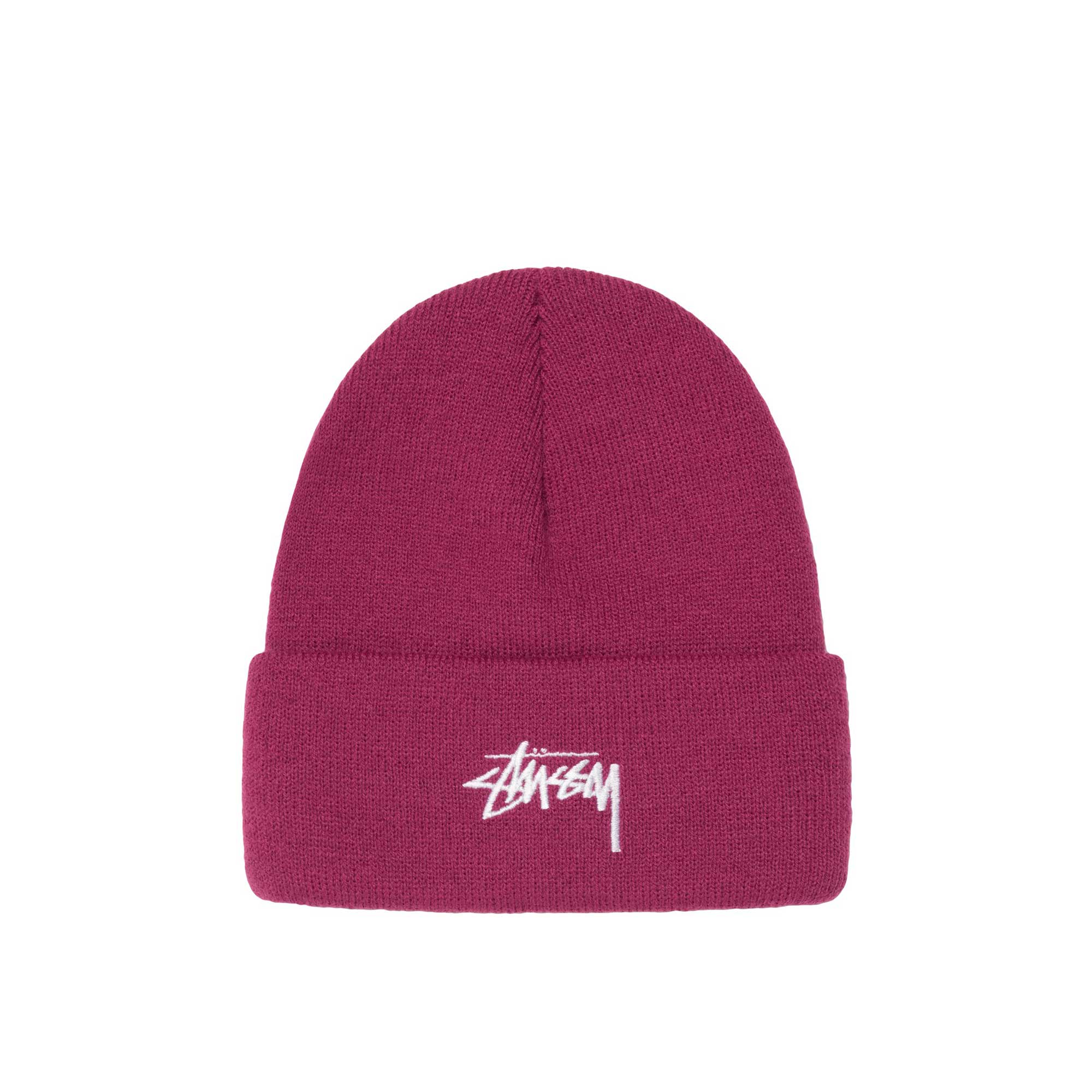Stussy Stock Cuff Beanie, plum — available at Norwood