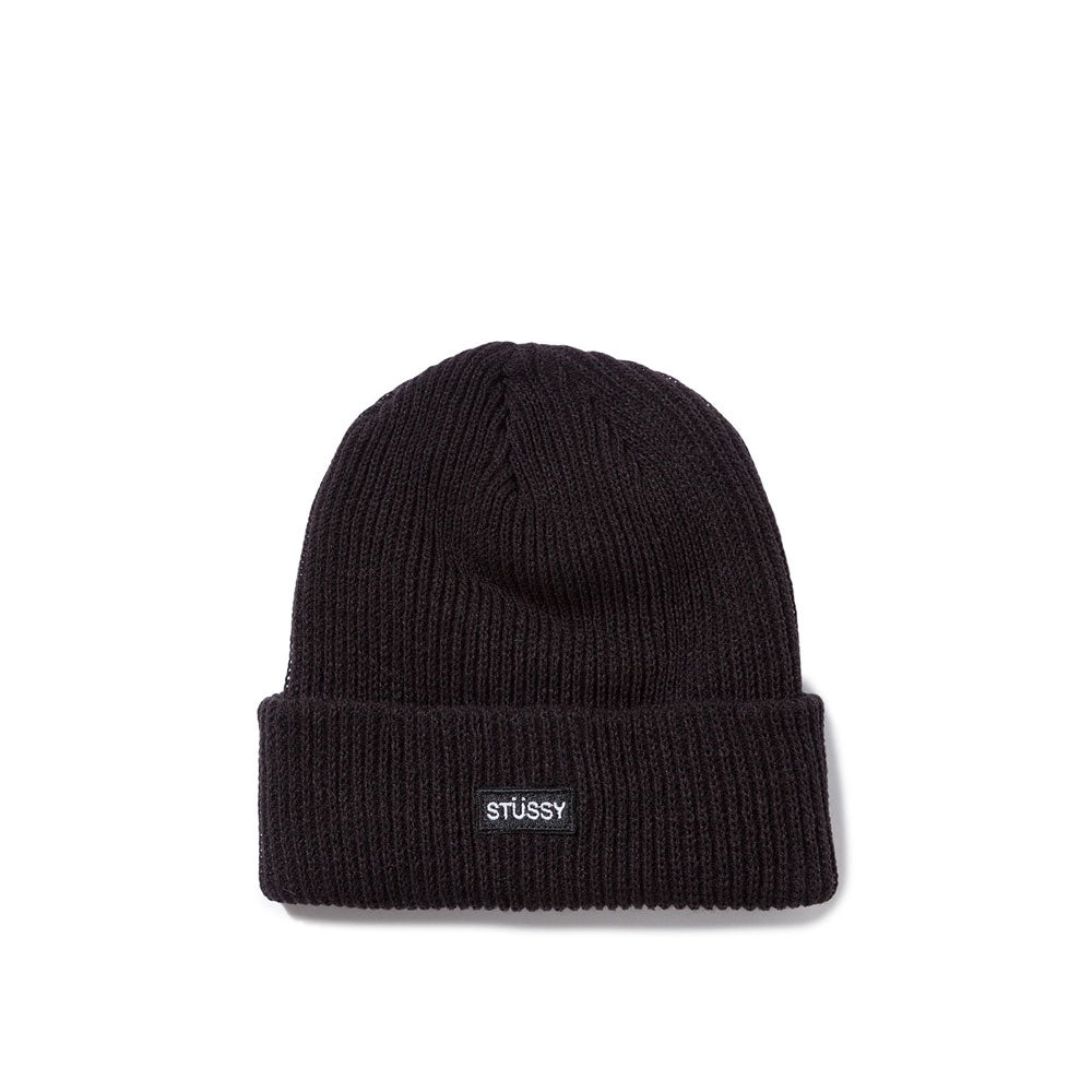 Stussy Small Patch Watchcap Beanie, Black — available at Norwood