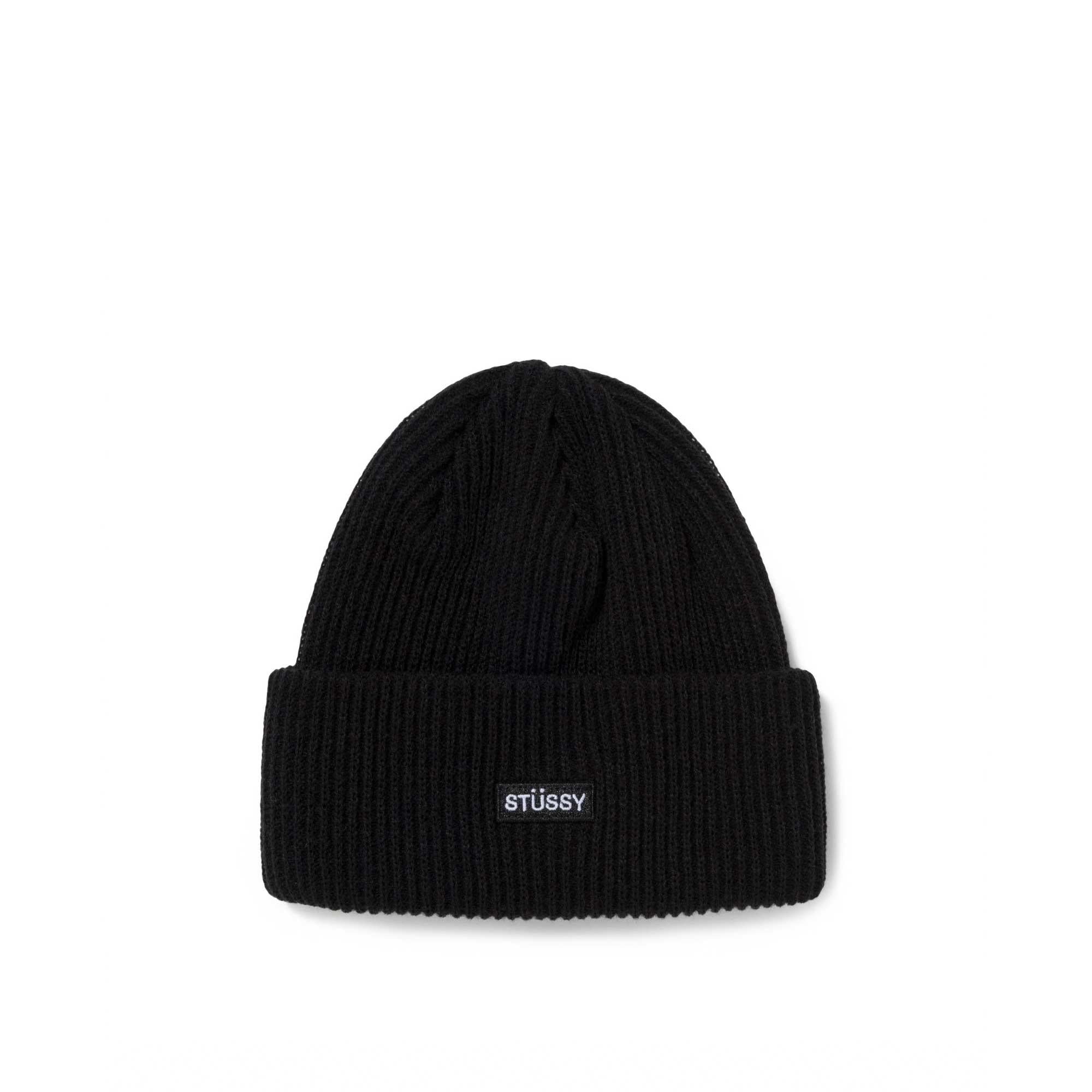 Stussy Small Patch Watchcap Beanie, Black — available at Norwood