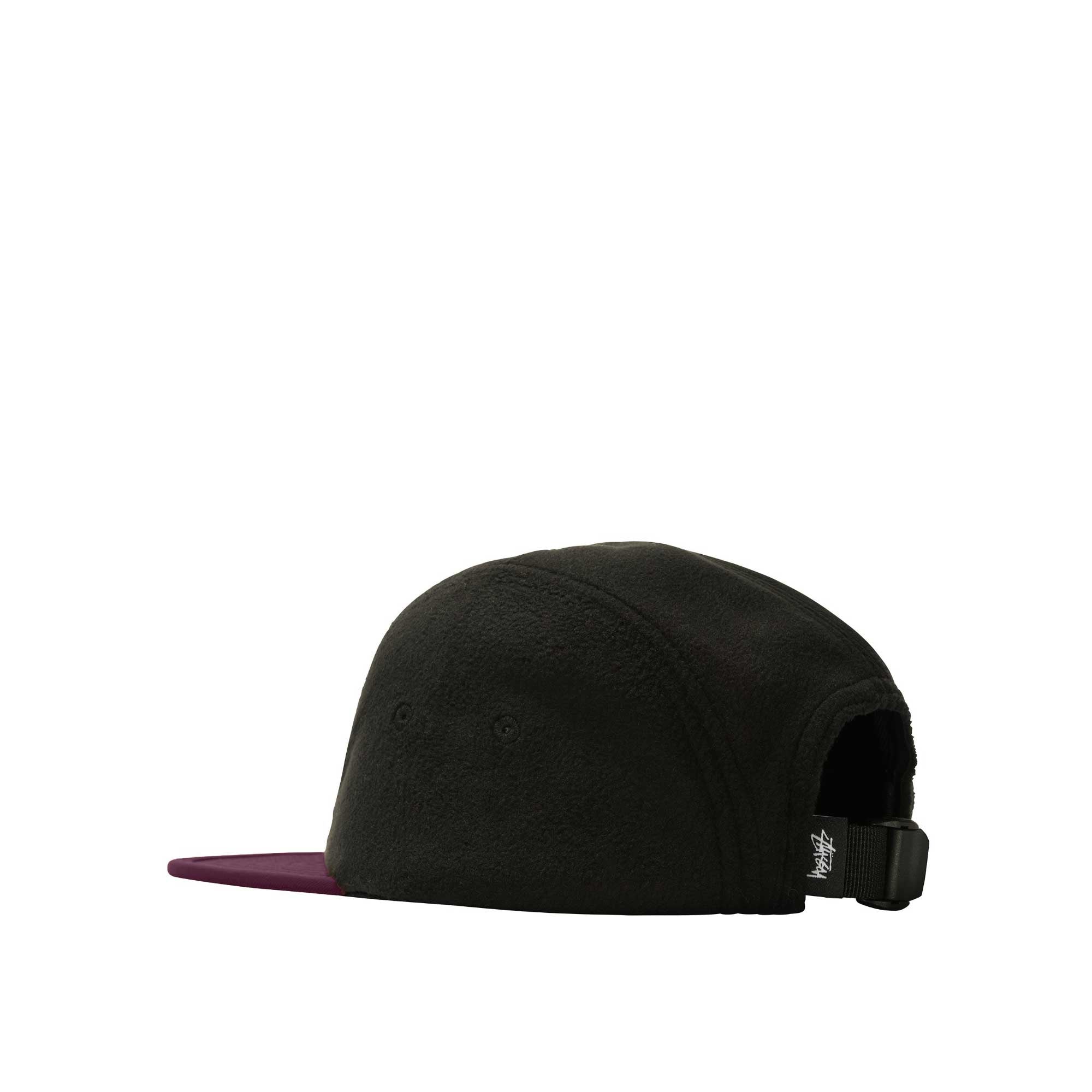 Stussy Mens Fleece Nylon Mix Camp cap, black — available at Norwood