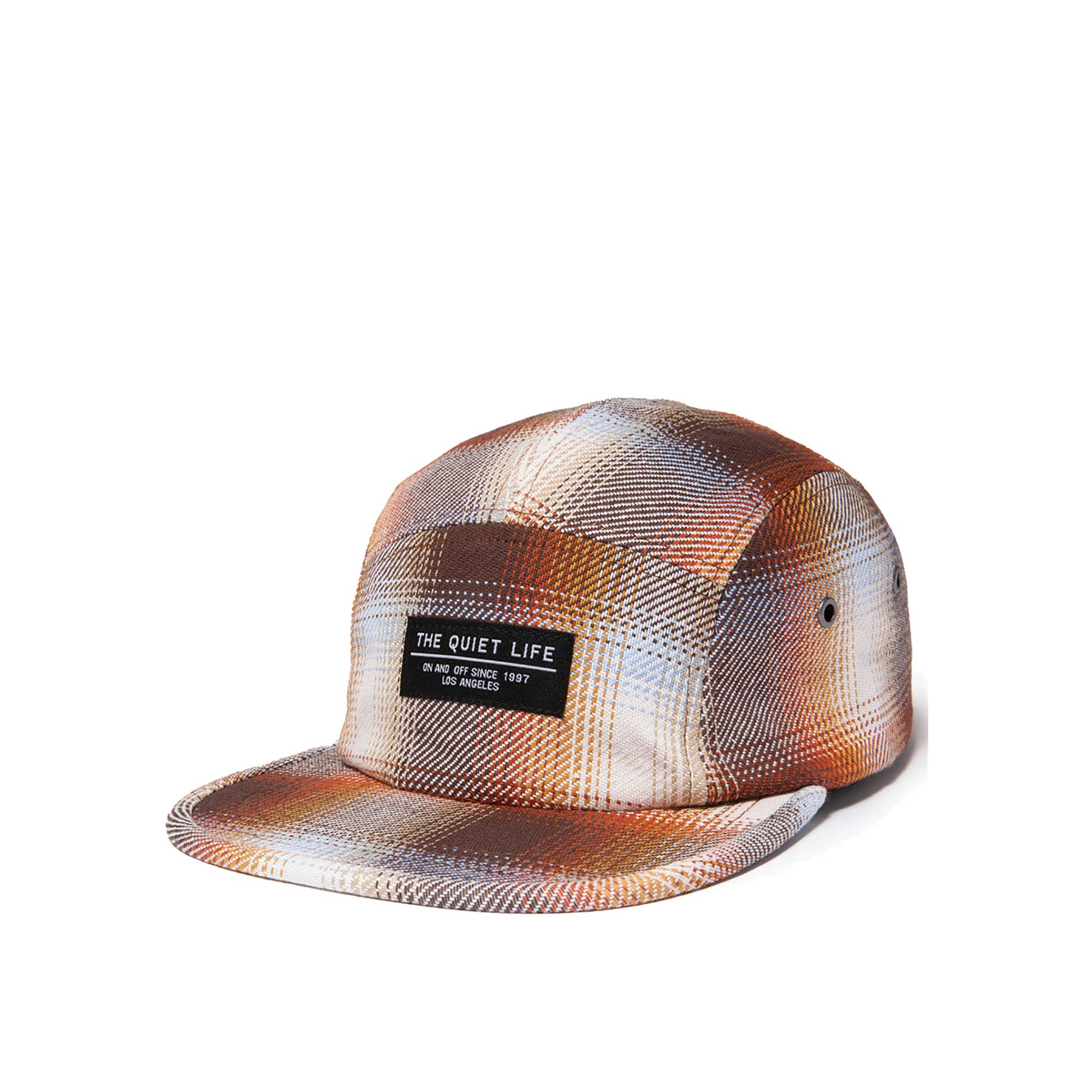 Quiet Life Flannel 5 Panel Camper Hat, Rust — available at Norwood