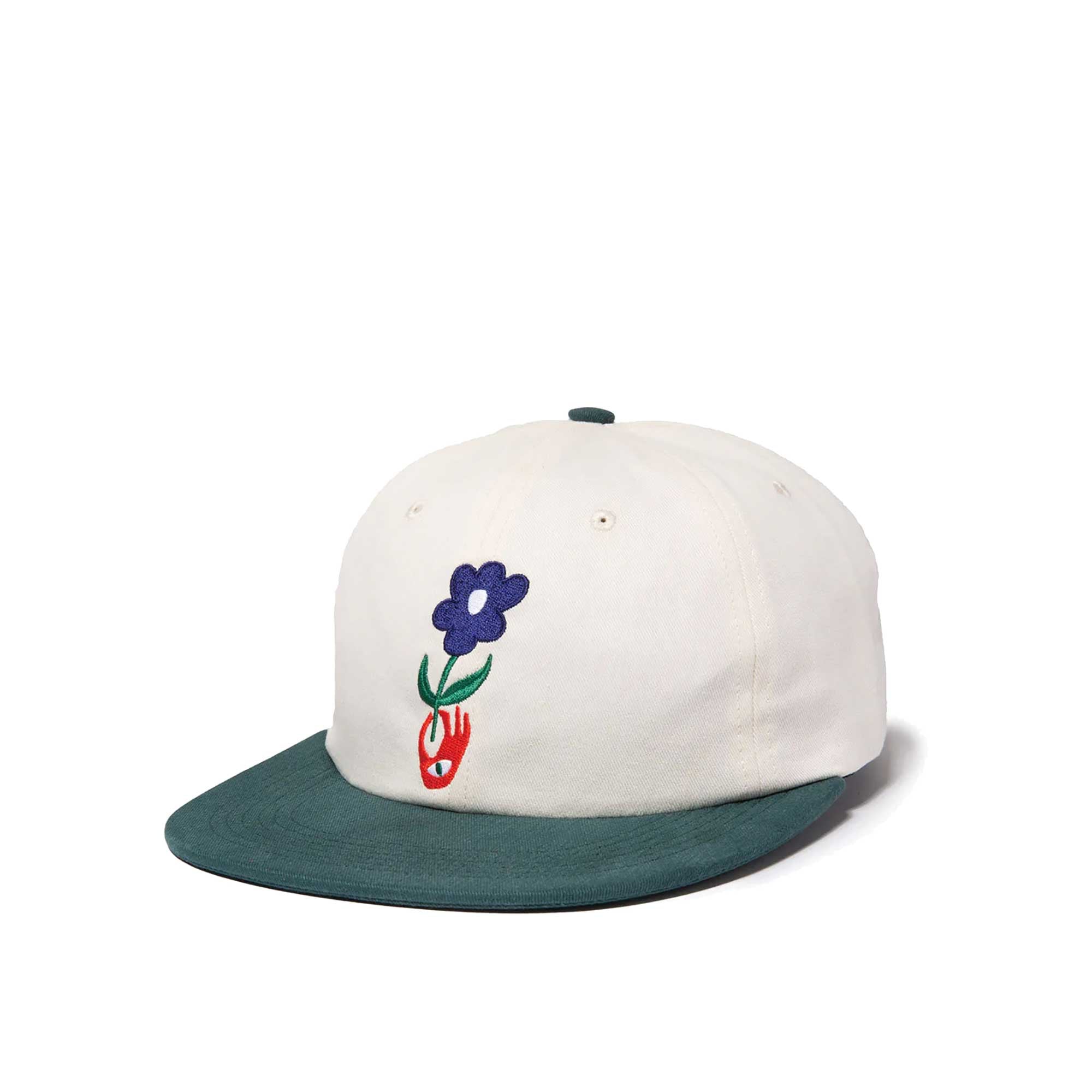 Quiet Life Lookout & Wonderland Polo Hat - Made In Usa, Stone/Hunter Green — available at Norwood