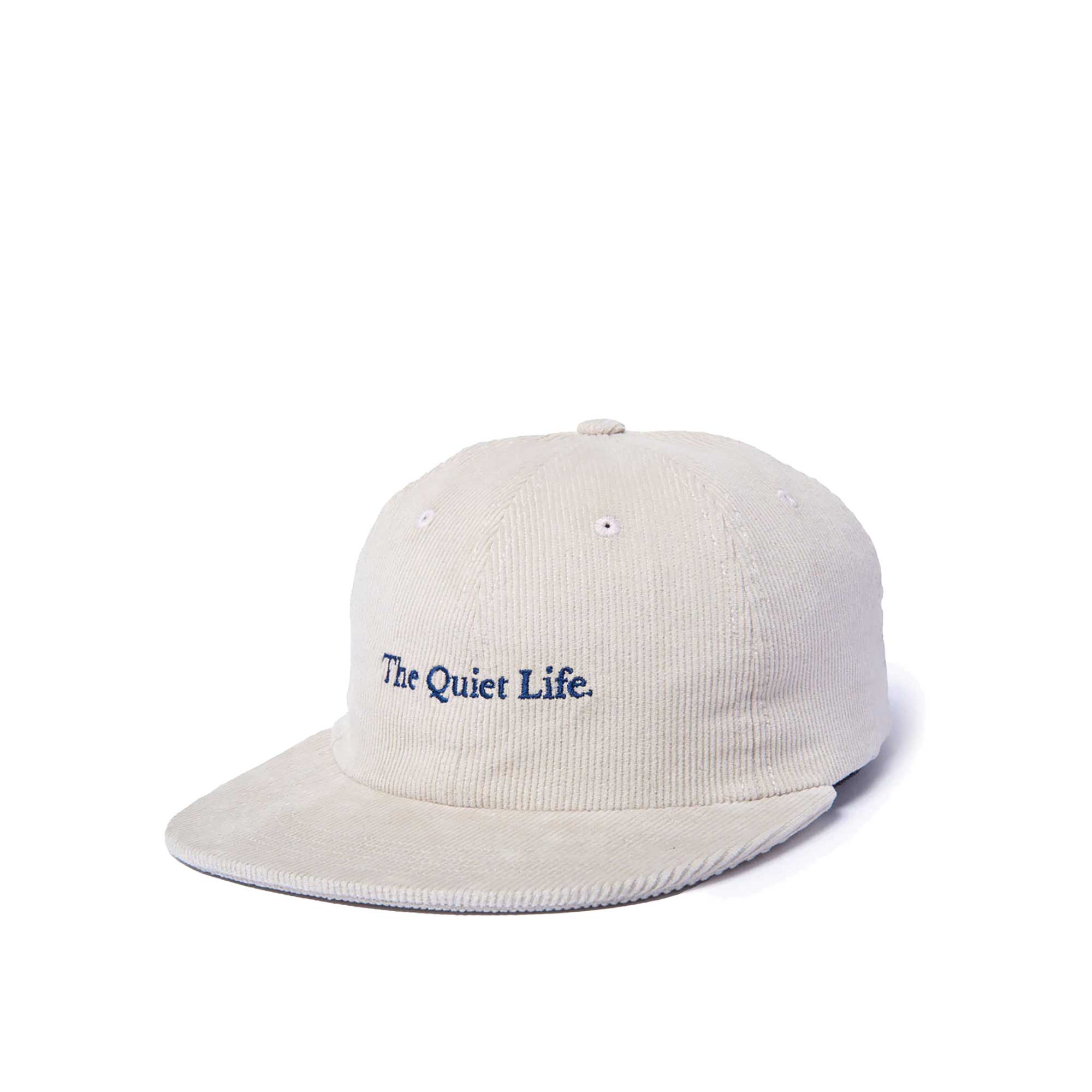 The Quiet Life Serif Cord 5 Panel Camper Hat - Made In Usa, Stone — available at Norwood