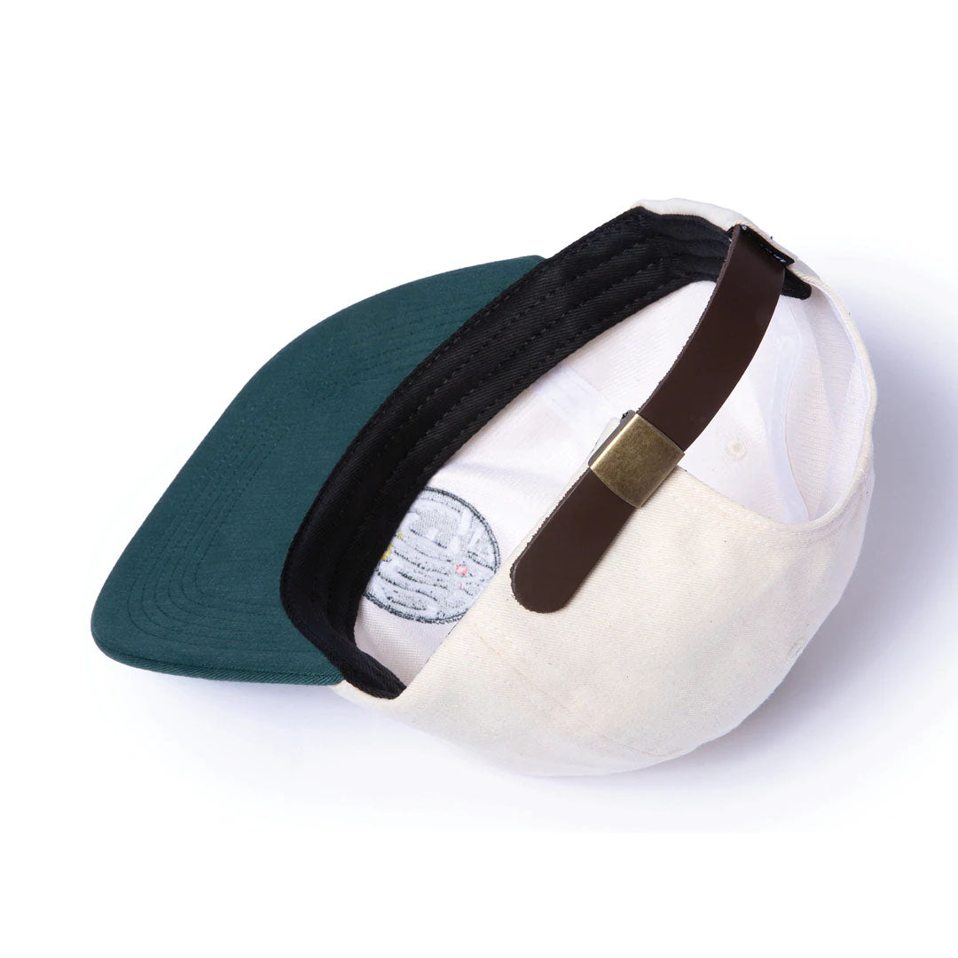 The Quiet Life Corbier Polo Hat - Made In Usa, Stone/Hunter Green — available at Norwood