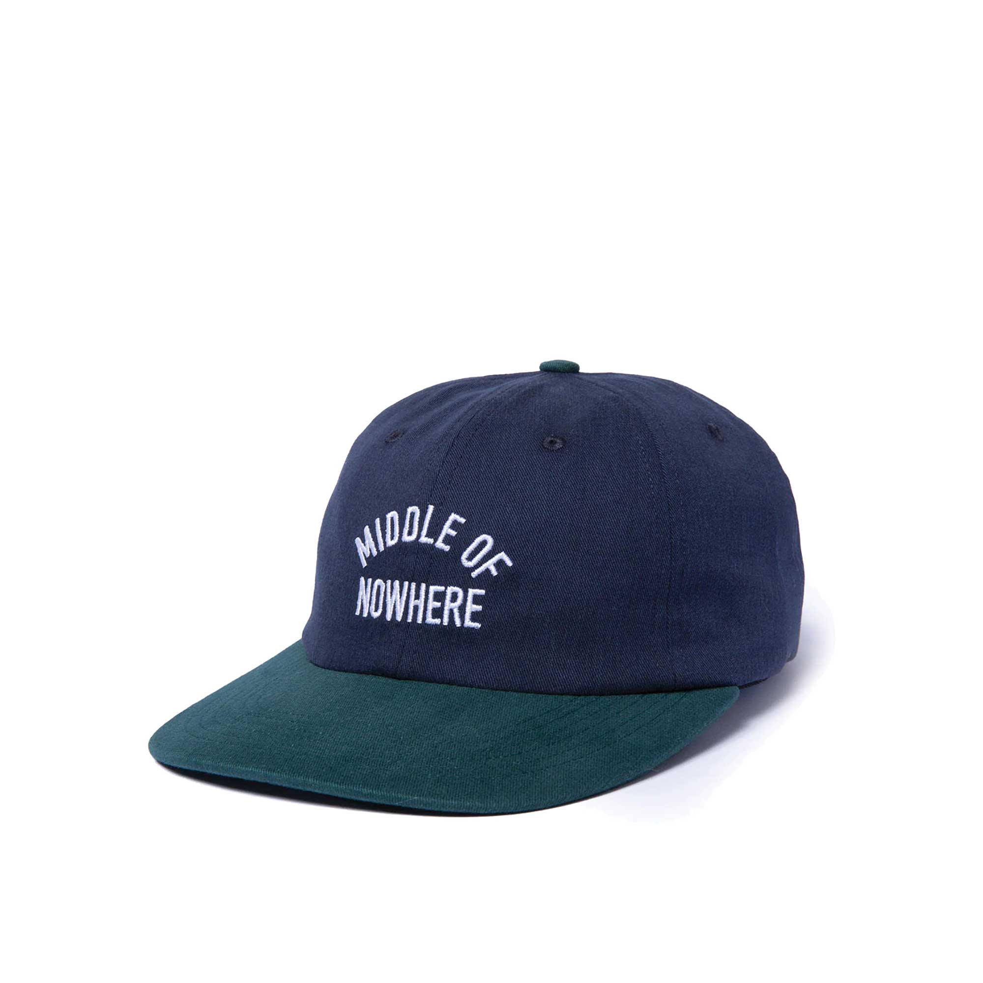 The Quiet Life Middle Of Nowhere Polo Hat - Made In Usa, Navy/Hunter Green — available at Norwood
