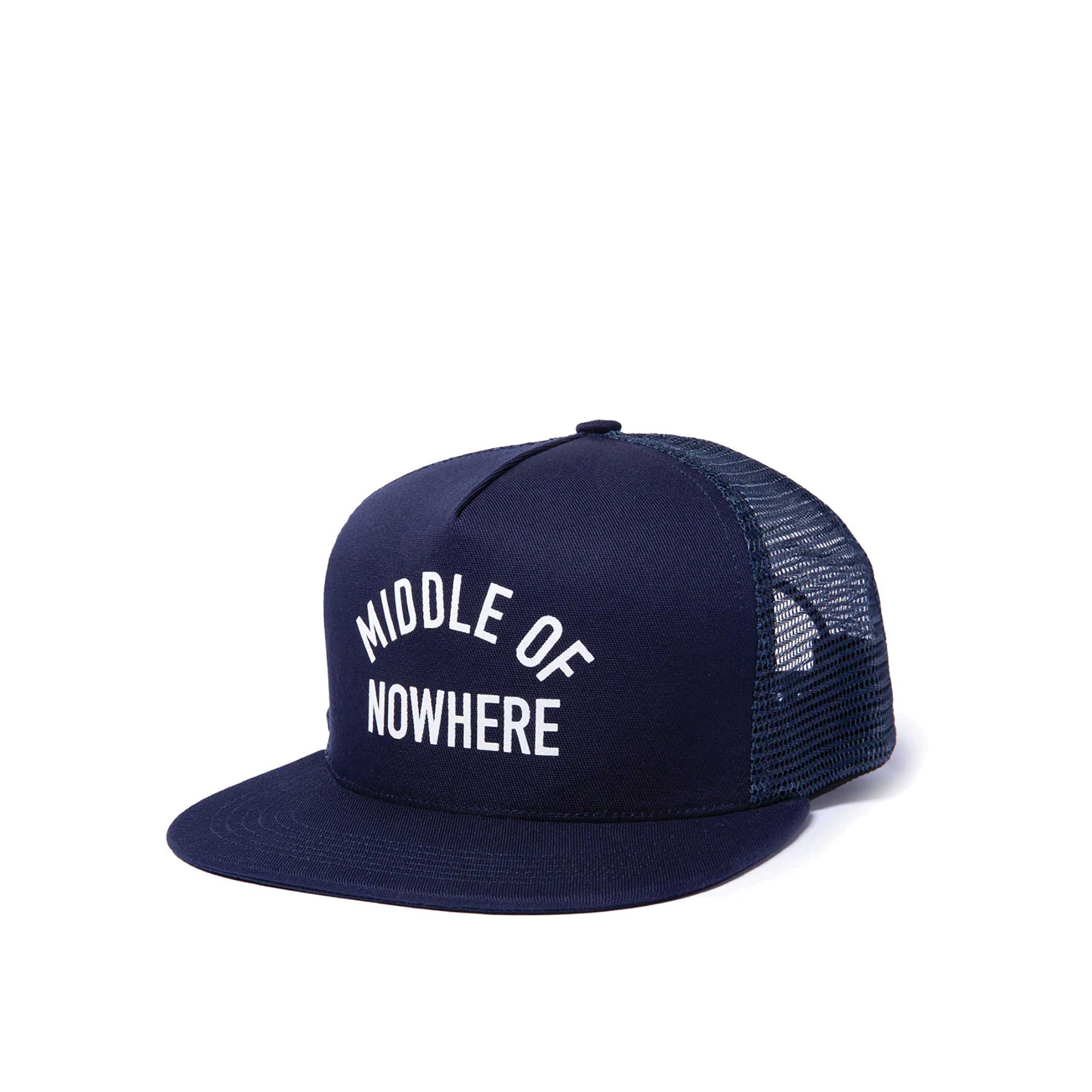 The Quiet Life Middle Of Nowhere Trucker Hat - Made In Usa, Navy — available at Norwood