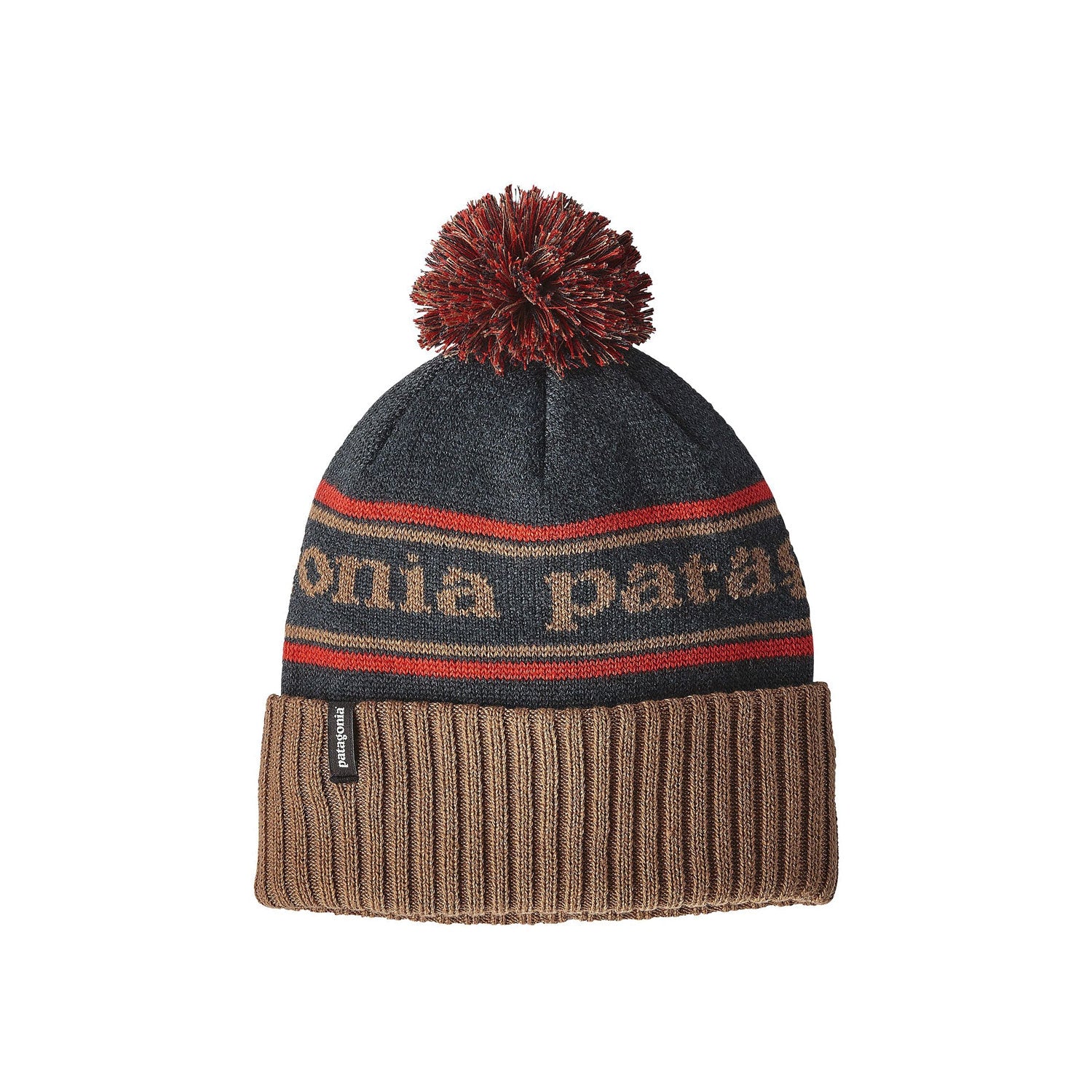 Patagonia Powder Town beanie, park stripe mojave khaki — available at Norwood