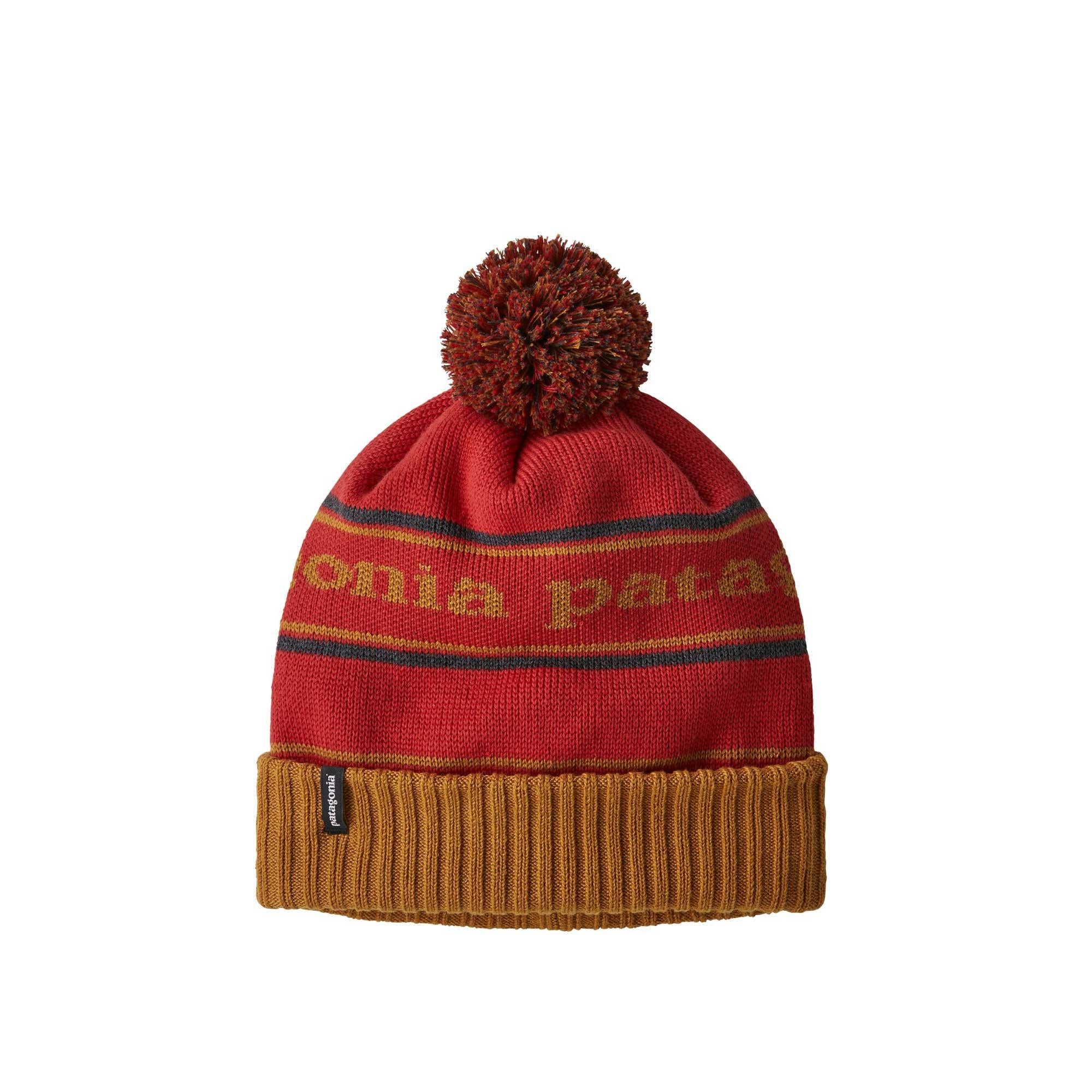 Patagonia Powder Town beanie, park stripe hammonds gold — available at Norwood