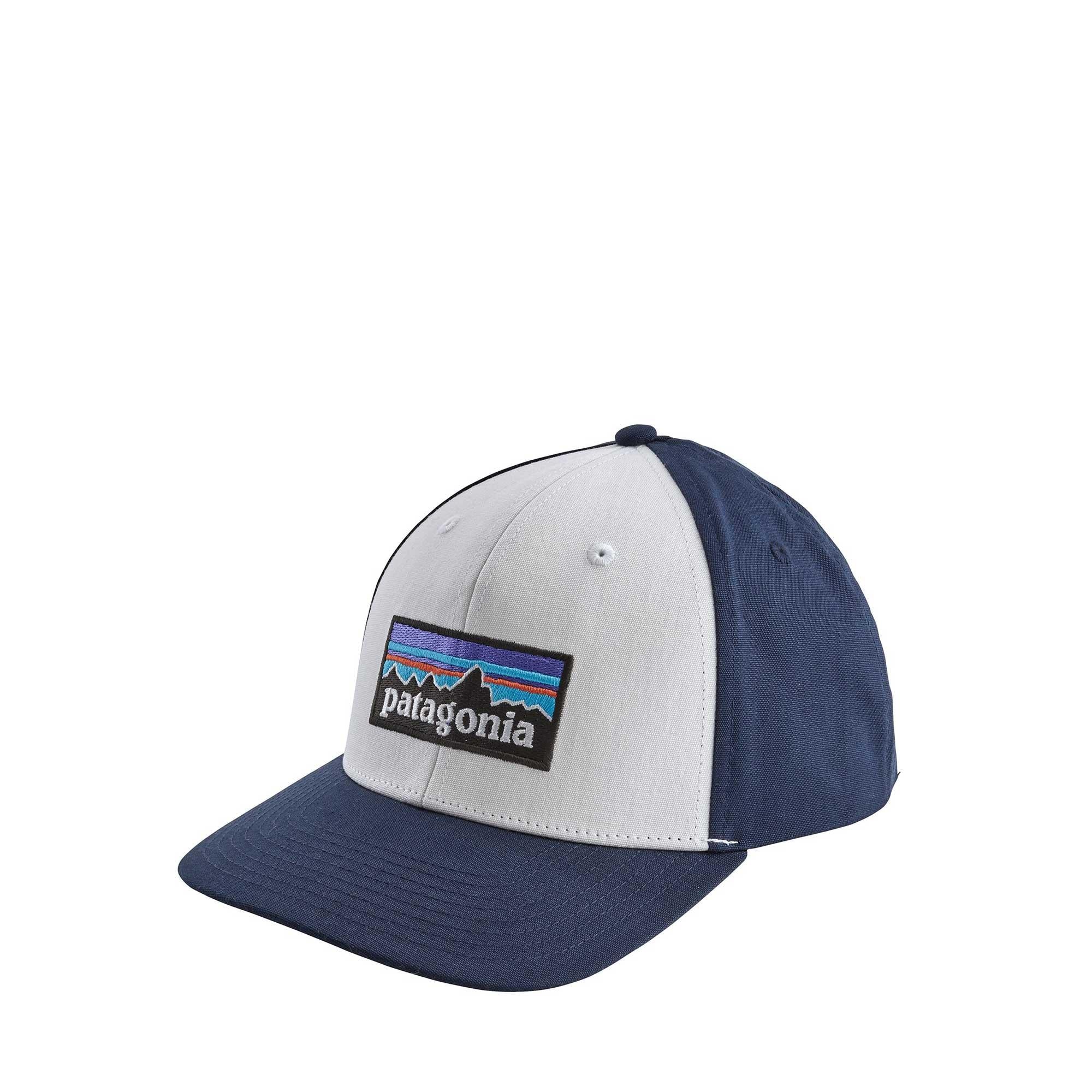 Patagonia P-6 Logo Roger That Hat - White w/ Classic Navy — available at Norwood