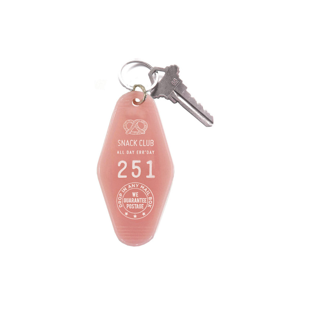Three Potato Four Snack Club keychain - pink — available at Norwood