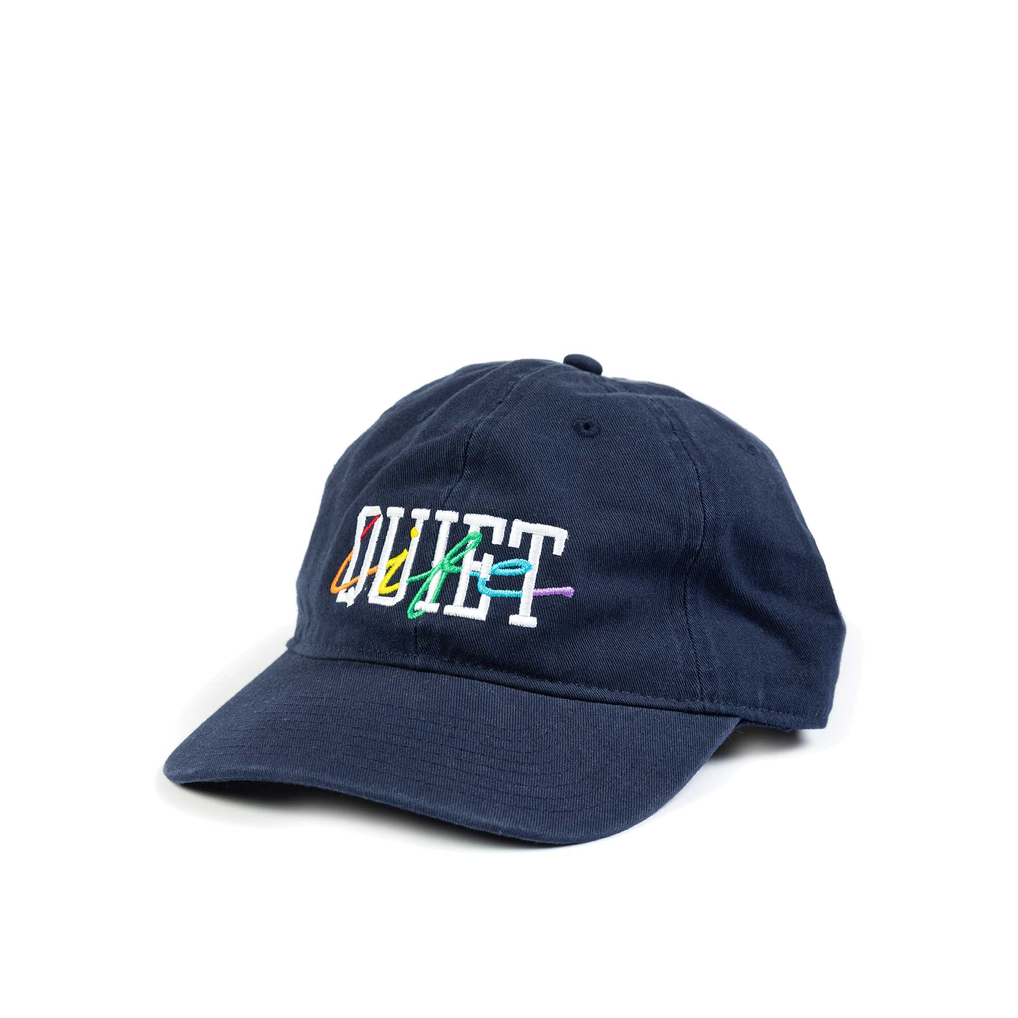 The Quiet Life Quiet Rainbow Dad Hat, Navy — available at Norwood