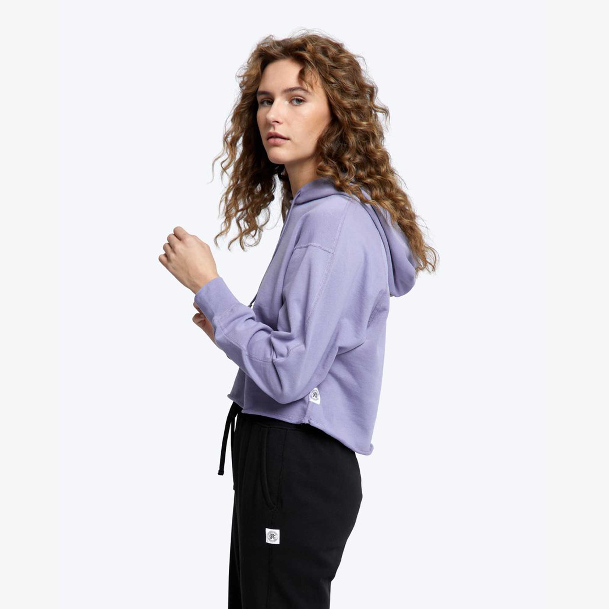 Reigning Champ Women's Pima Terry Cropped Hoodie — available at Norwood