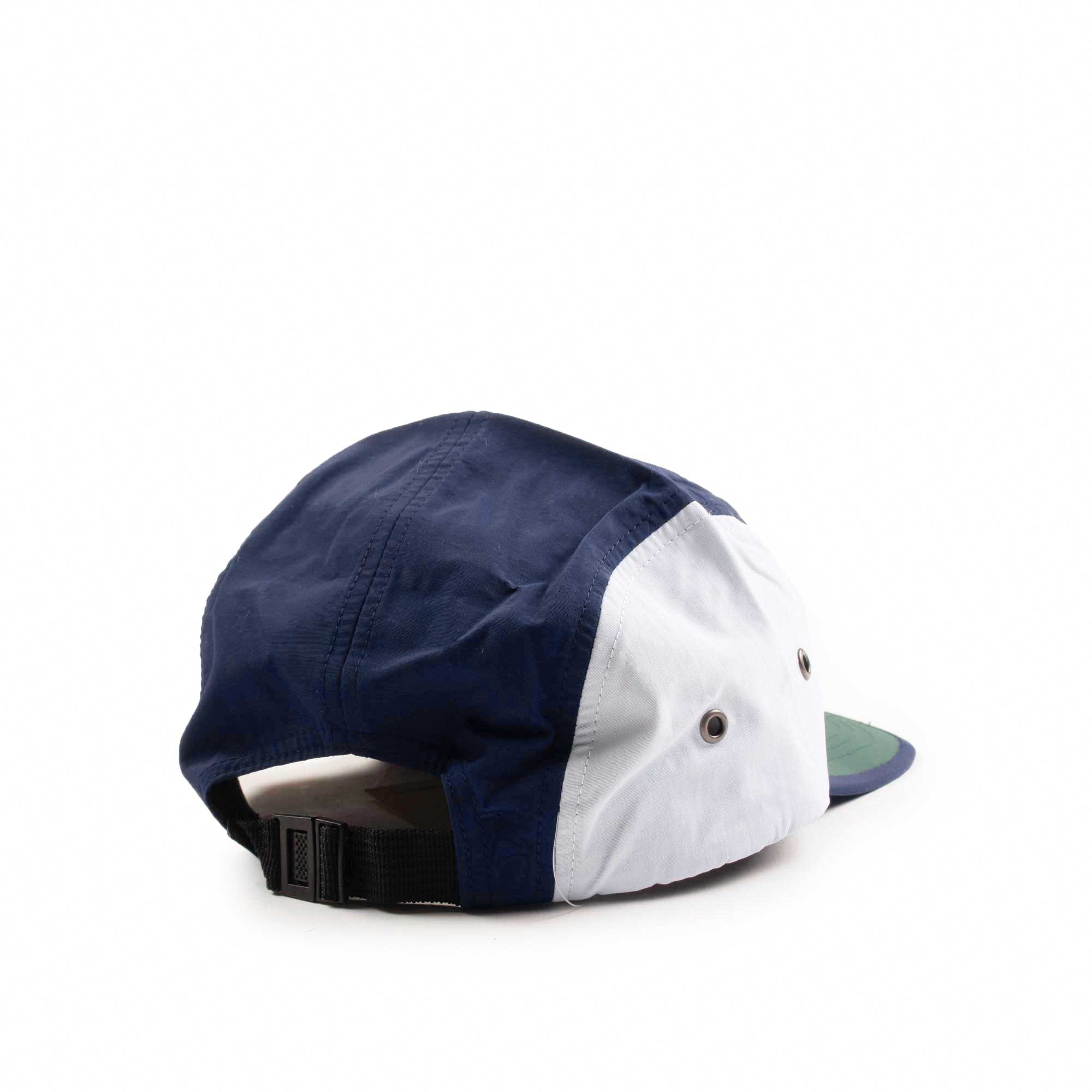 Quiet Life Colourblock 5 Panel Camper Hat, navy/green — available at Norwood