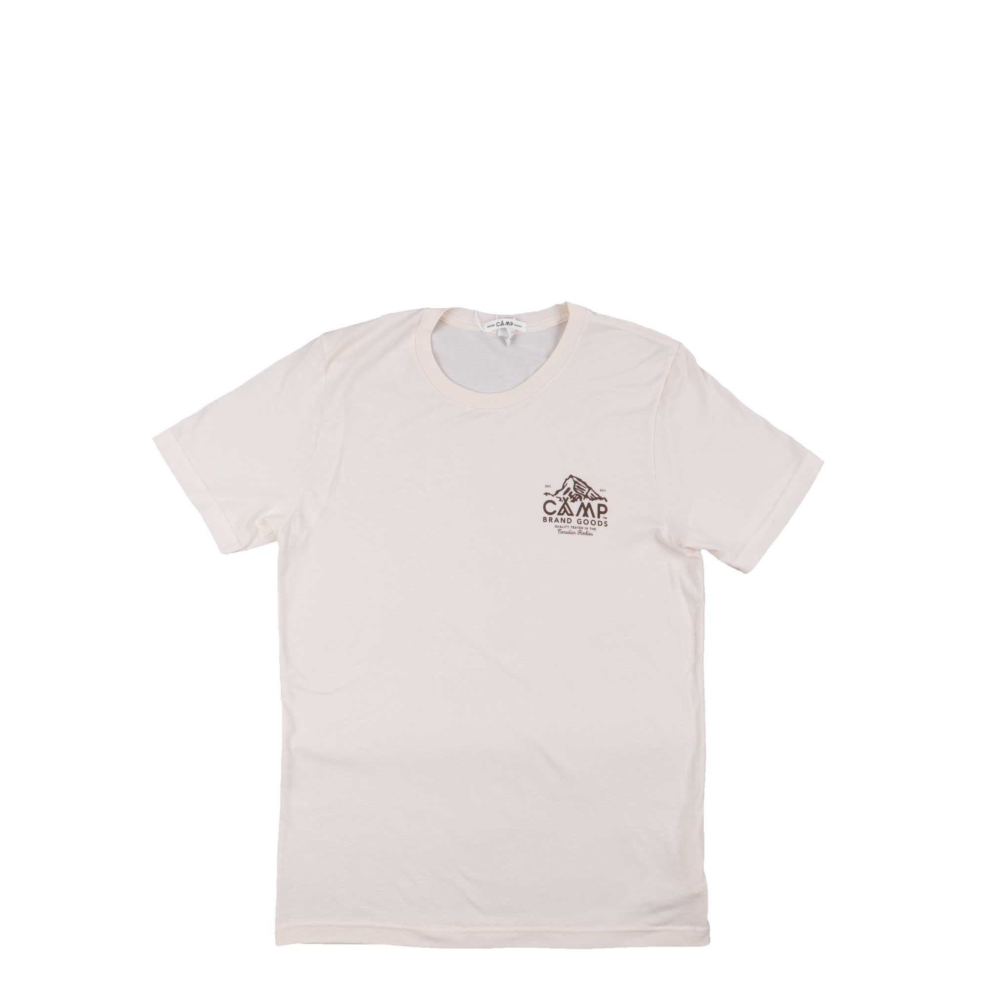 Camp Brand Goods Peak Logo Tee, Natural — available at Norwood