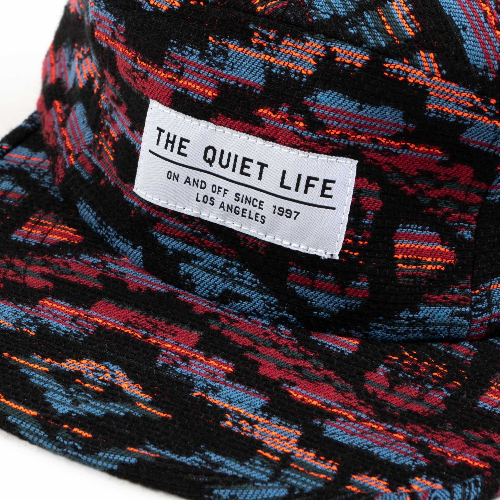 The Quiet Life Tapestry 5 Panel Camper Hat, black — available at Norwood
