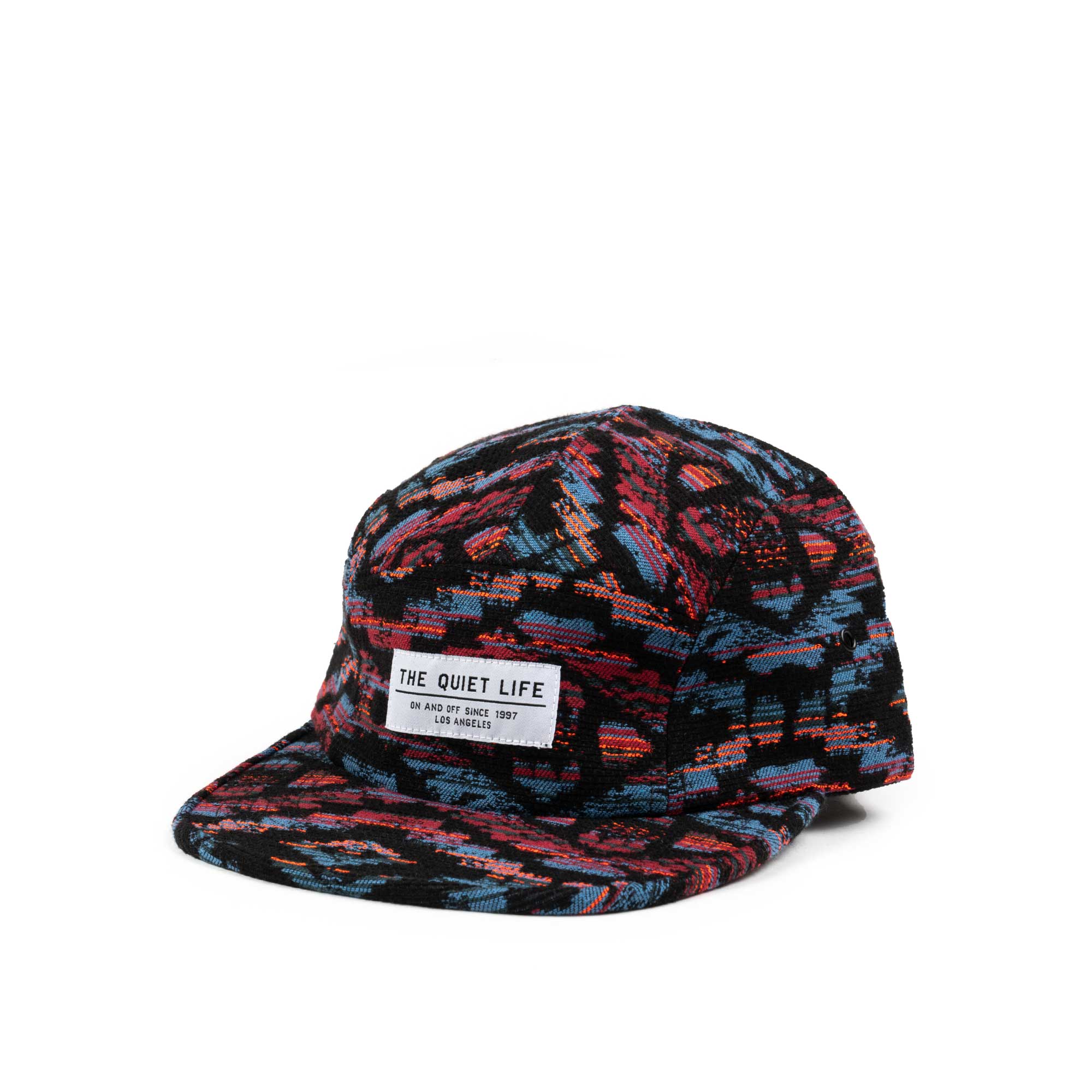 The Quiet Life Tapestry 5 Panel Camper Hat, black — available at Norwood