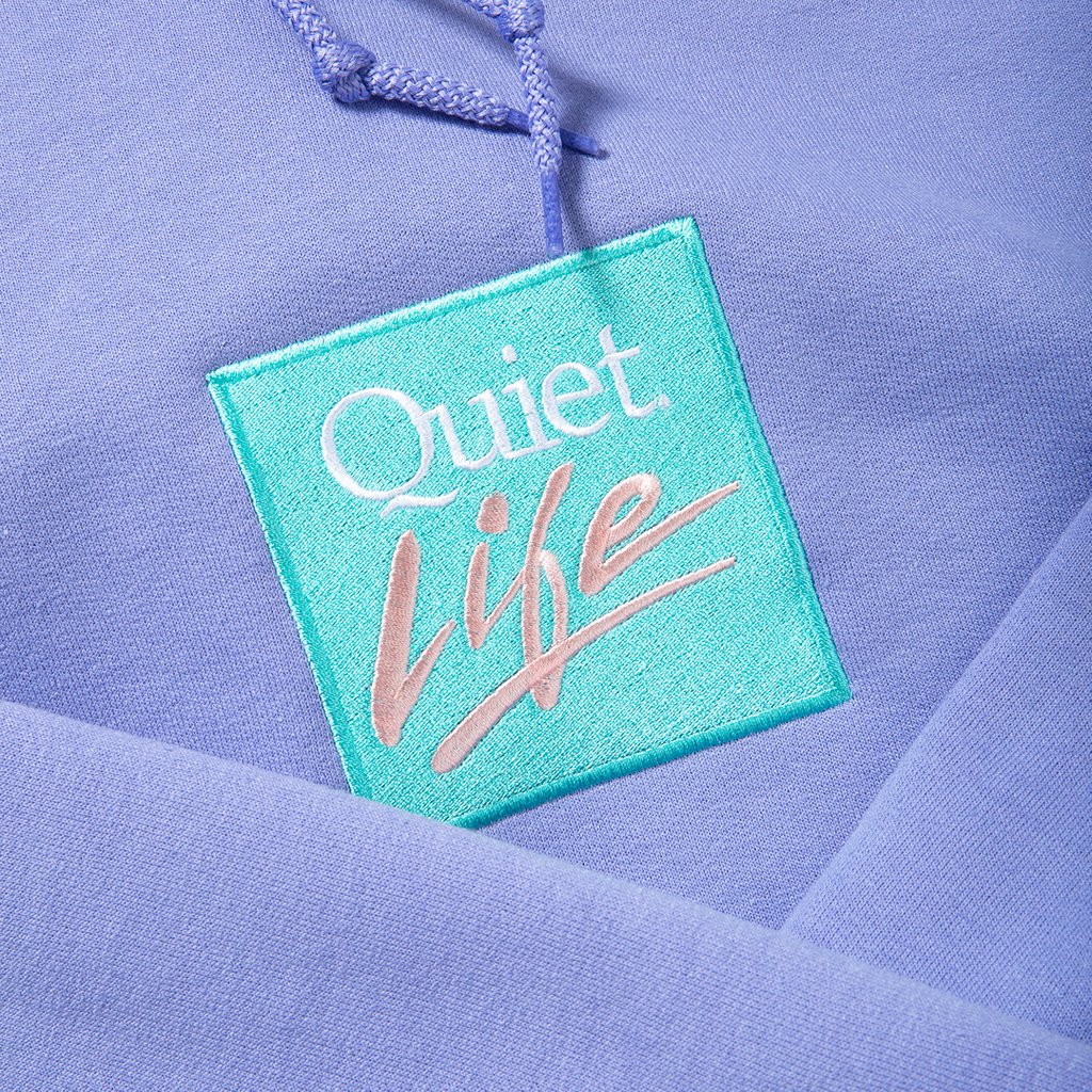 Quiet Life Miami logo embroidered hood — available at Norwood