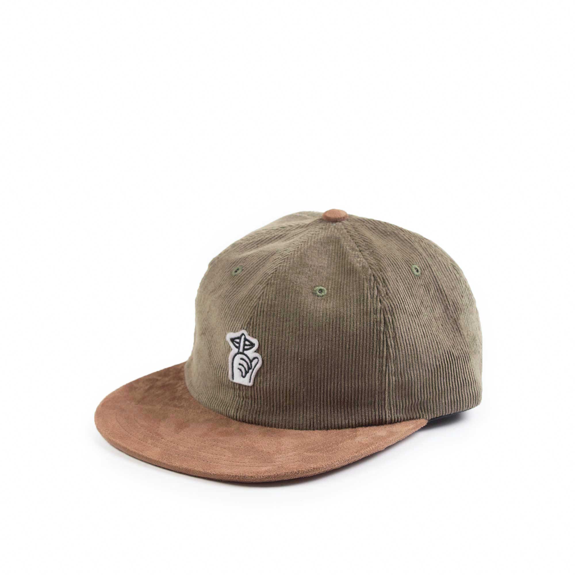 Quiet Life Cord Felt Patch polo hat, olive — available at Norwood