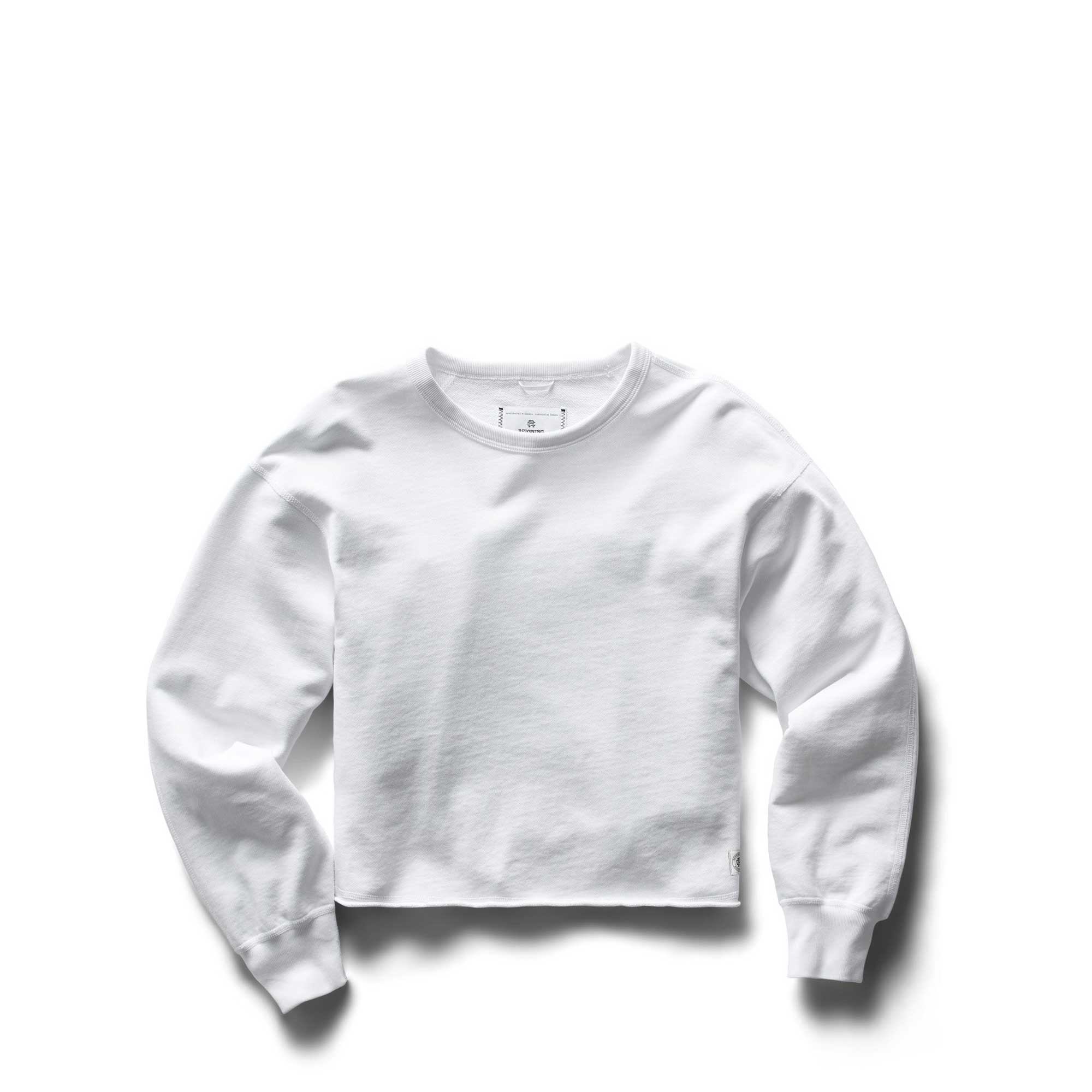 Reigning Champ Womens Cut-off Crewneck Lightweight Terry — available at Norwood