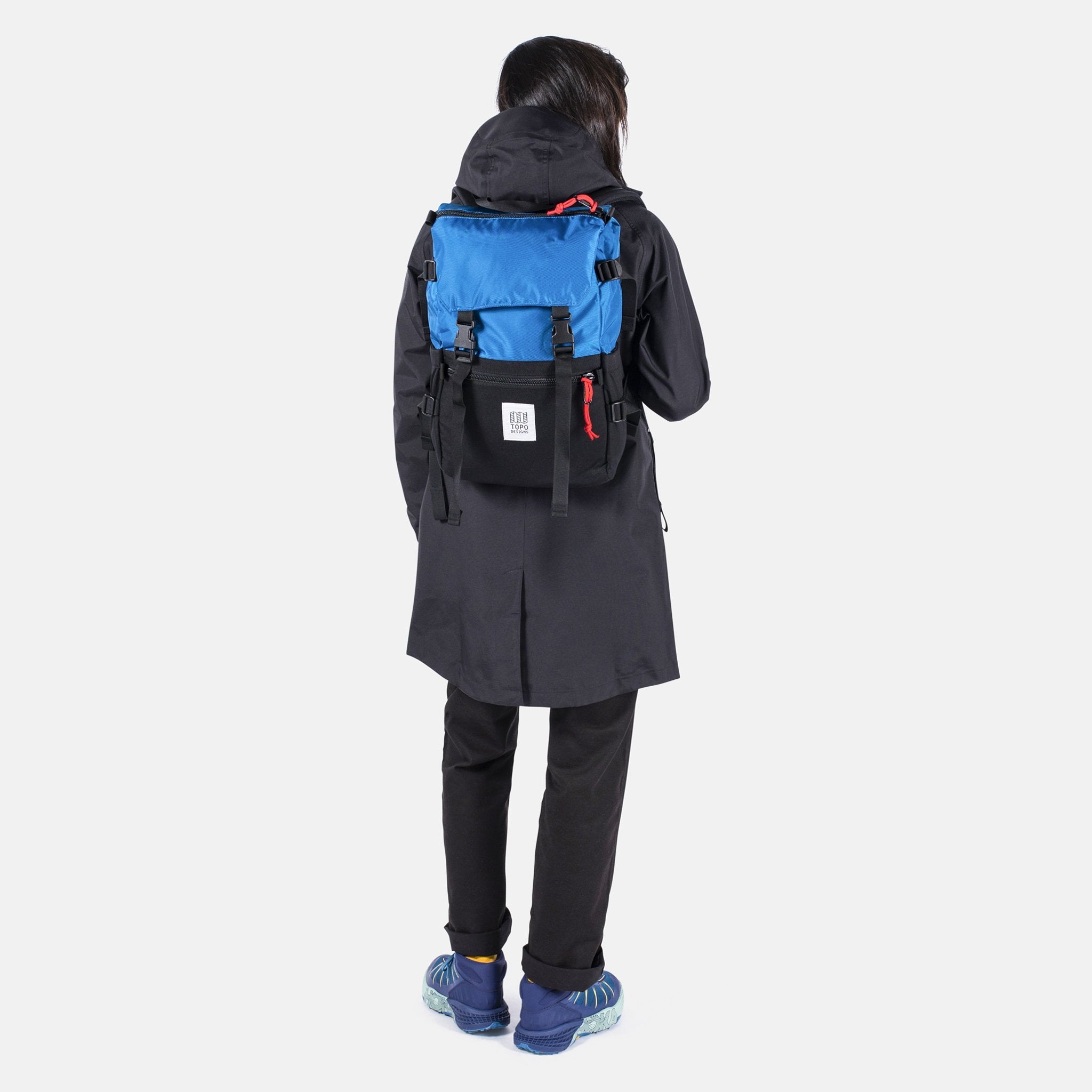 Topo Designs Rover pack, turquoise/red — available at Norwood