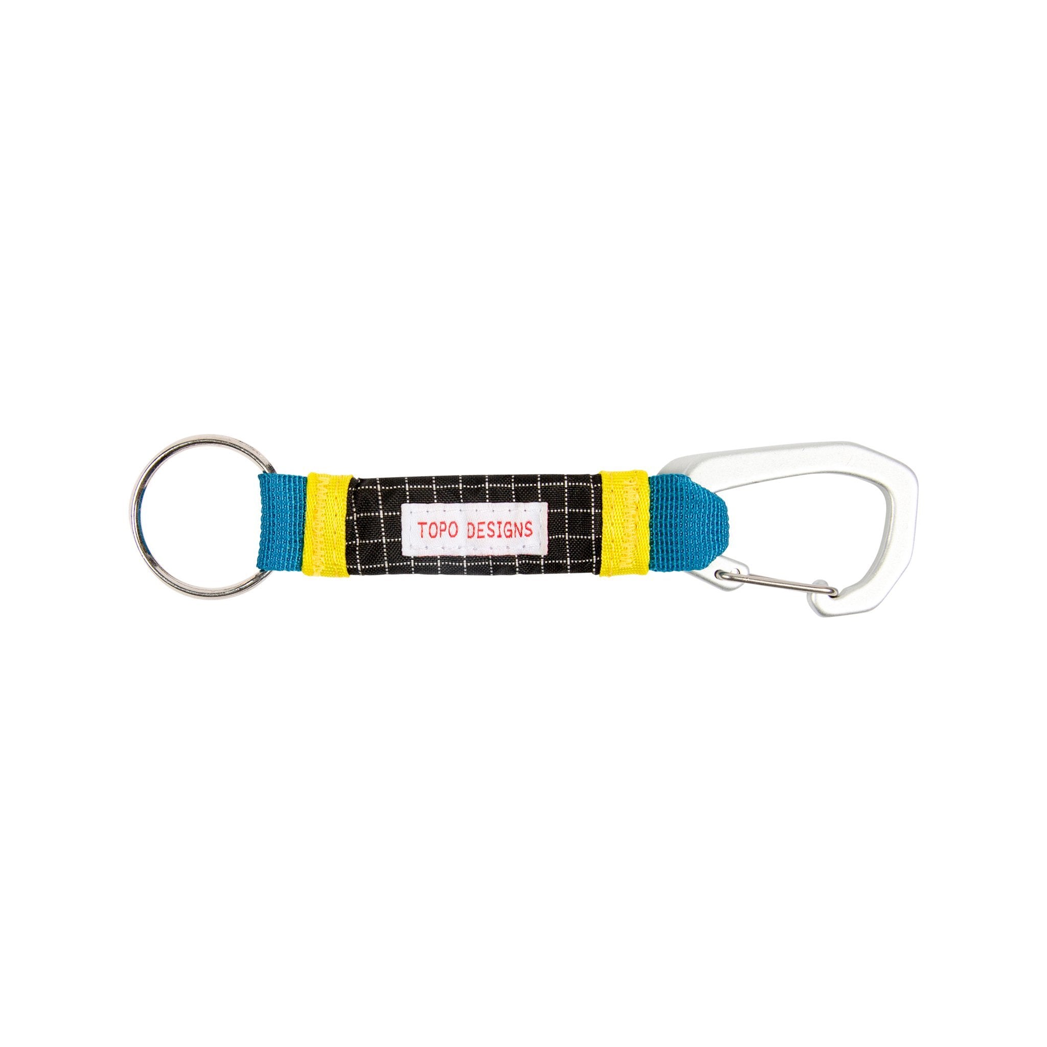 Topo Designs Subalpine key clip, blue/black ripstop — available at Norwood