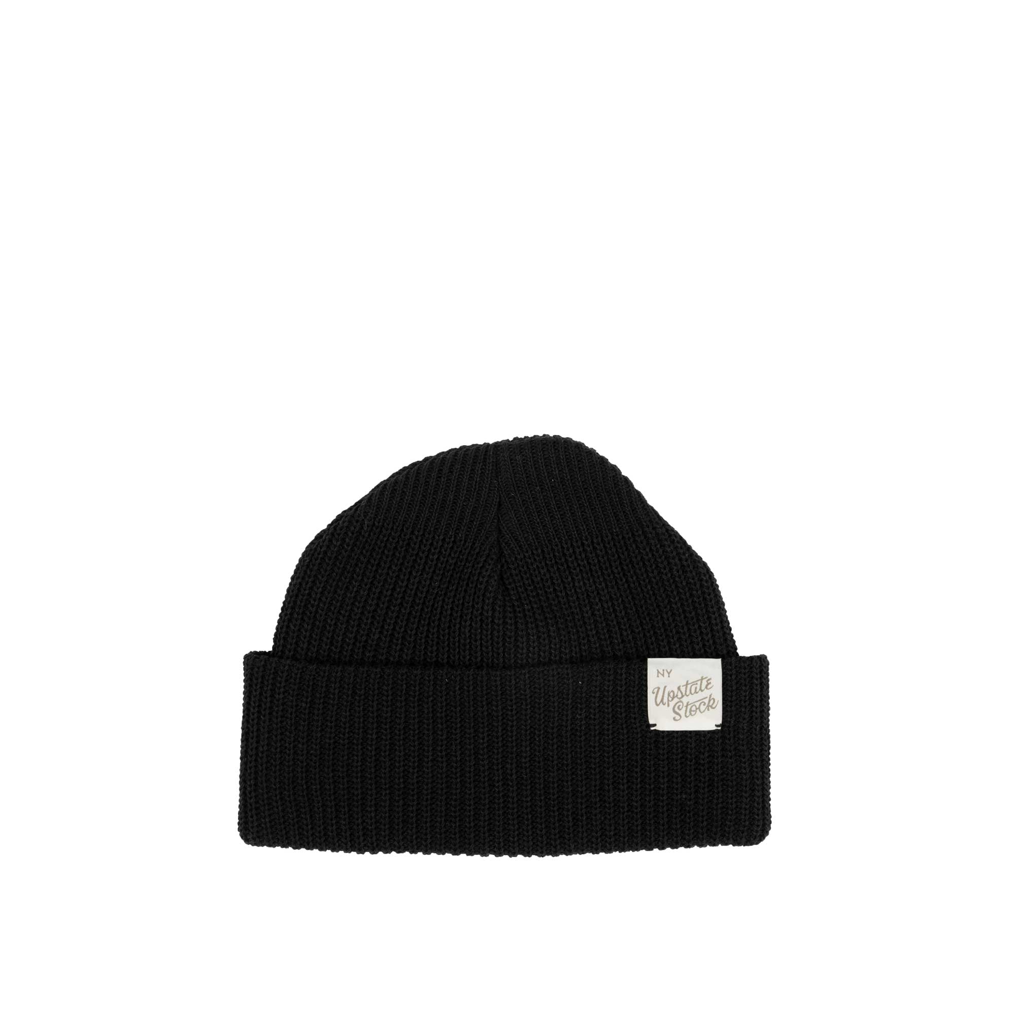 Upstate Stock Recycled Cotton Watchcap, black melange — available at Norwood