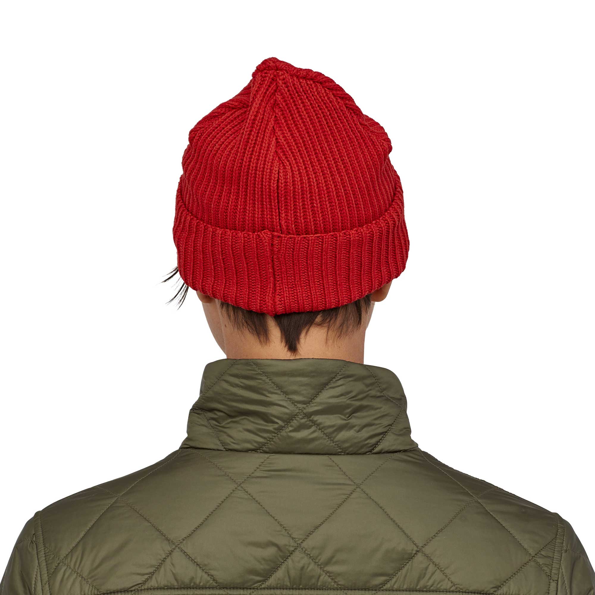 Patagonia Fishermans Rolled Beanie, hot ember — available at Norwood