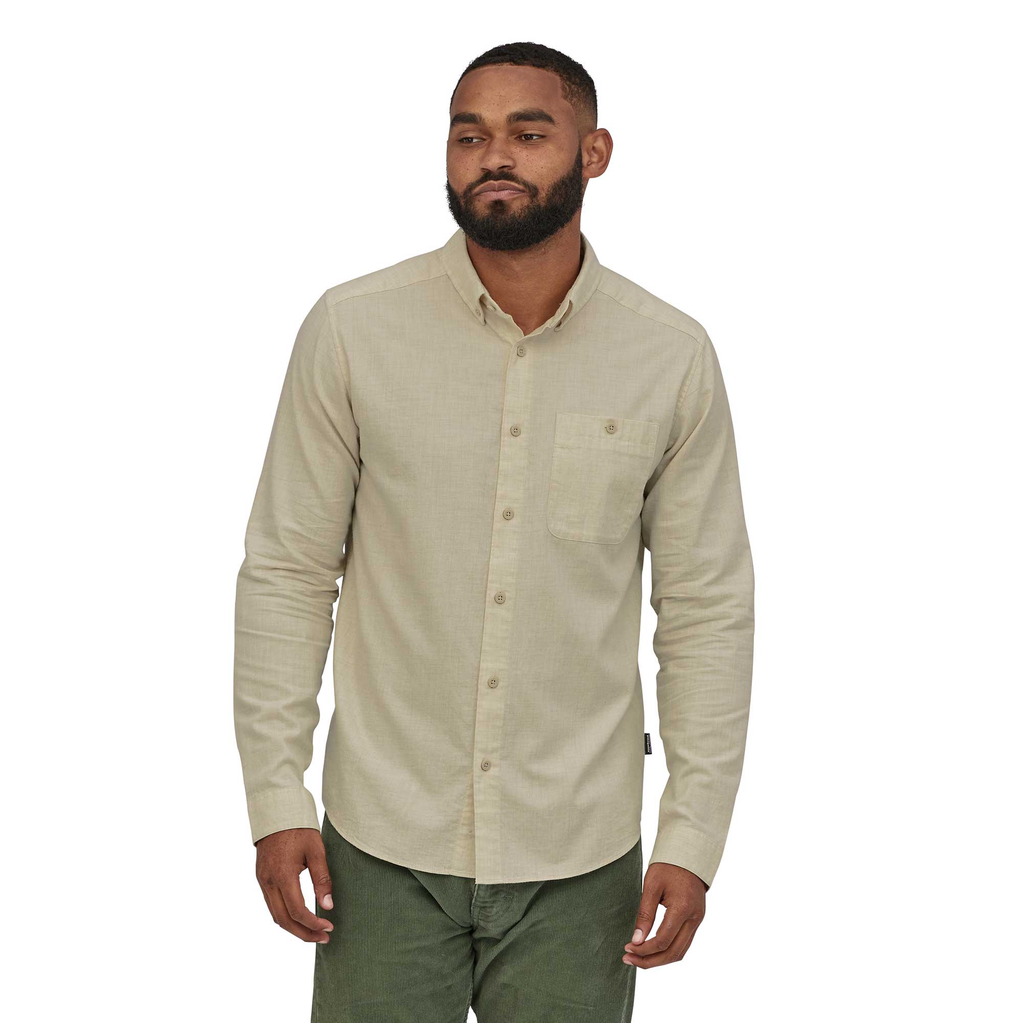 Patagonia Mens Long-sleeved Vjosa River Pima Cotton Shirt — available at Norwood