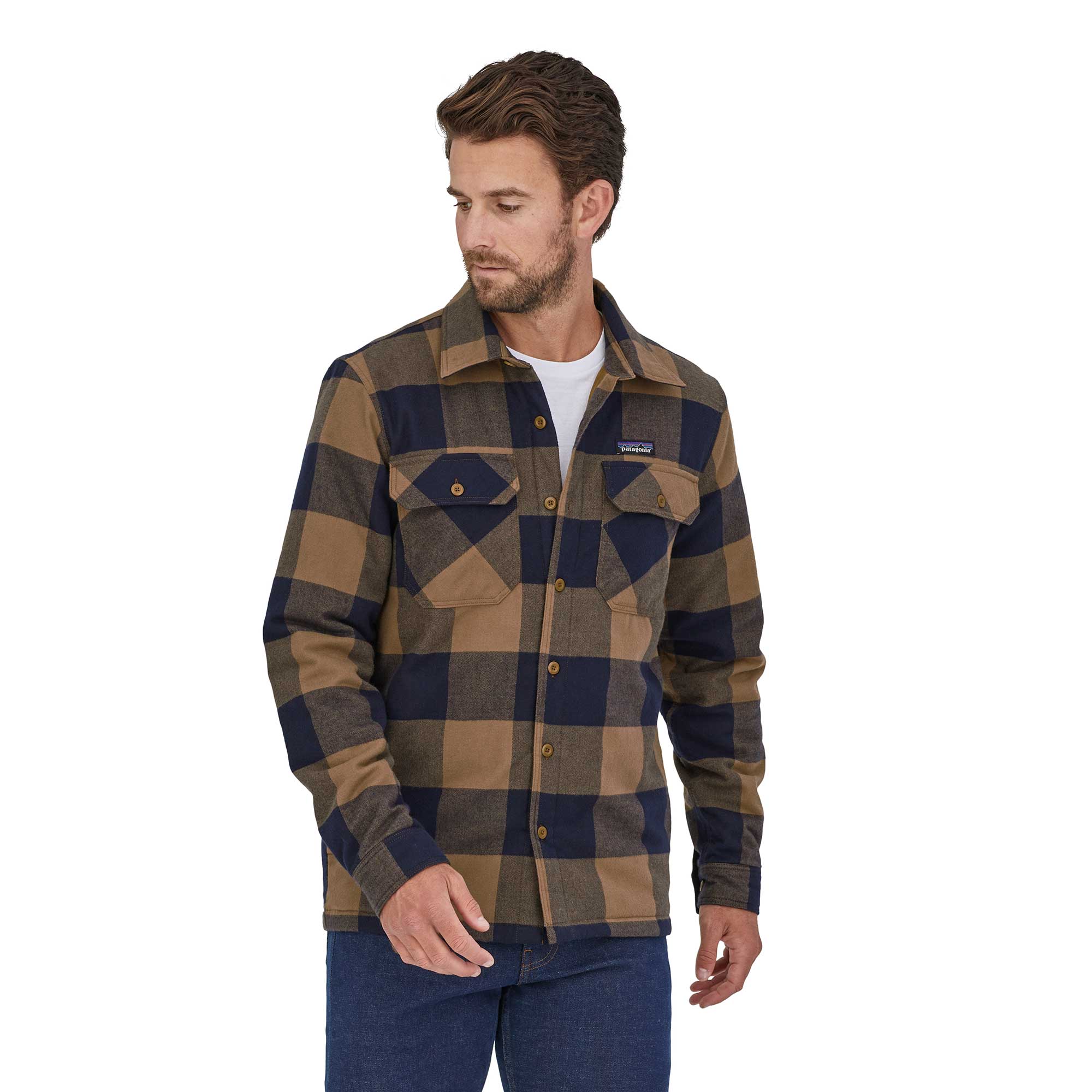 Patagonia Mens Insulated Organic Cotton Midweight Fjord Flannel Shirt — available at Norwood