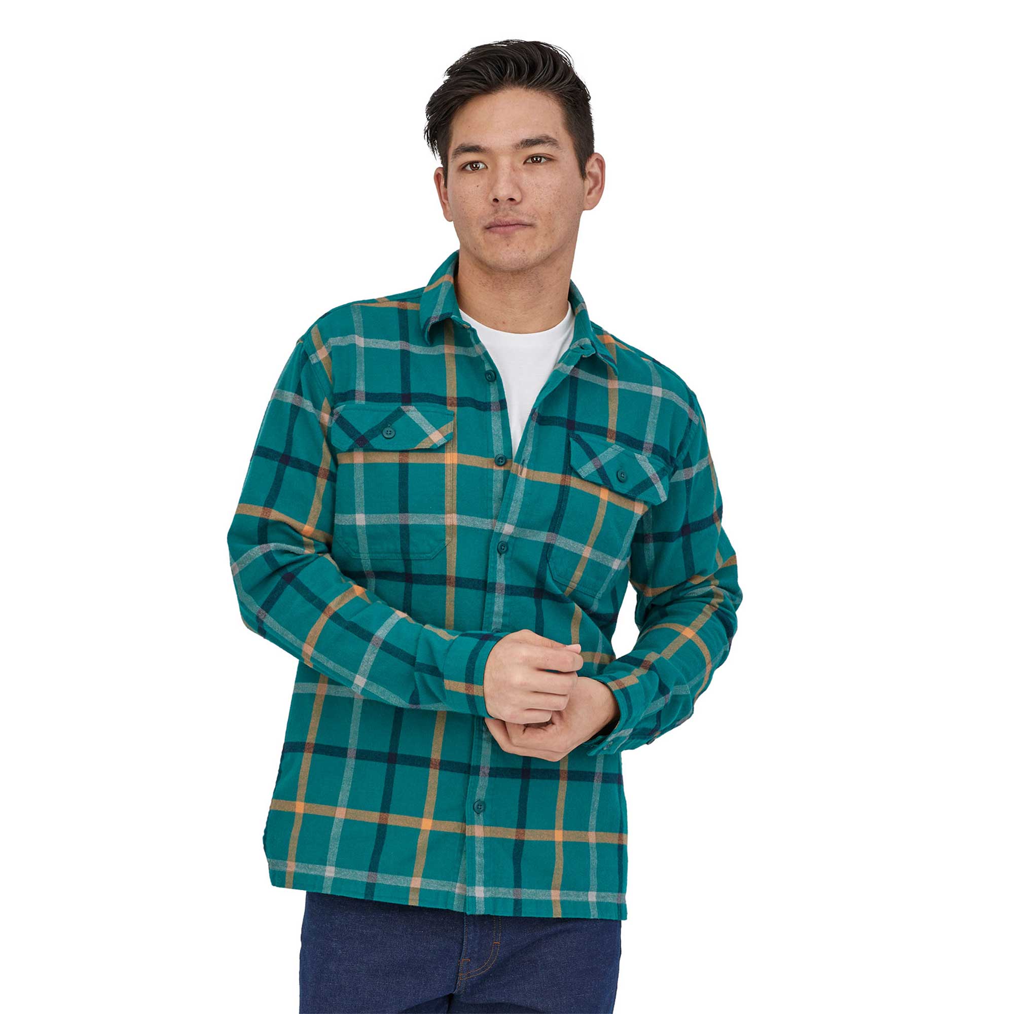 Patagonia Mens Long-sleeved Organic Cotton Midweight Fjord Flannel Shirt — available at Norwood
