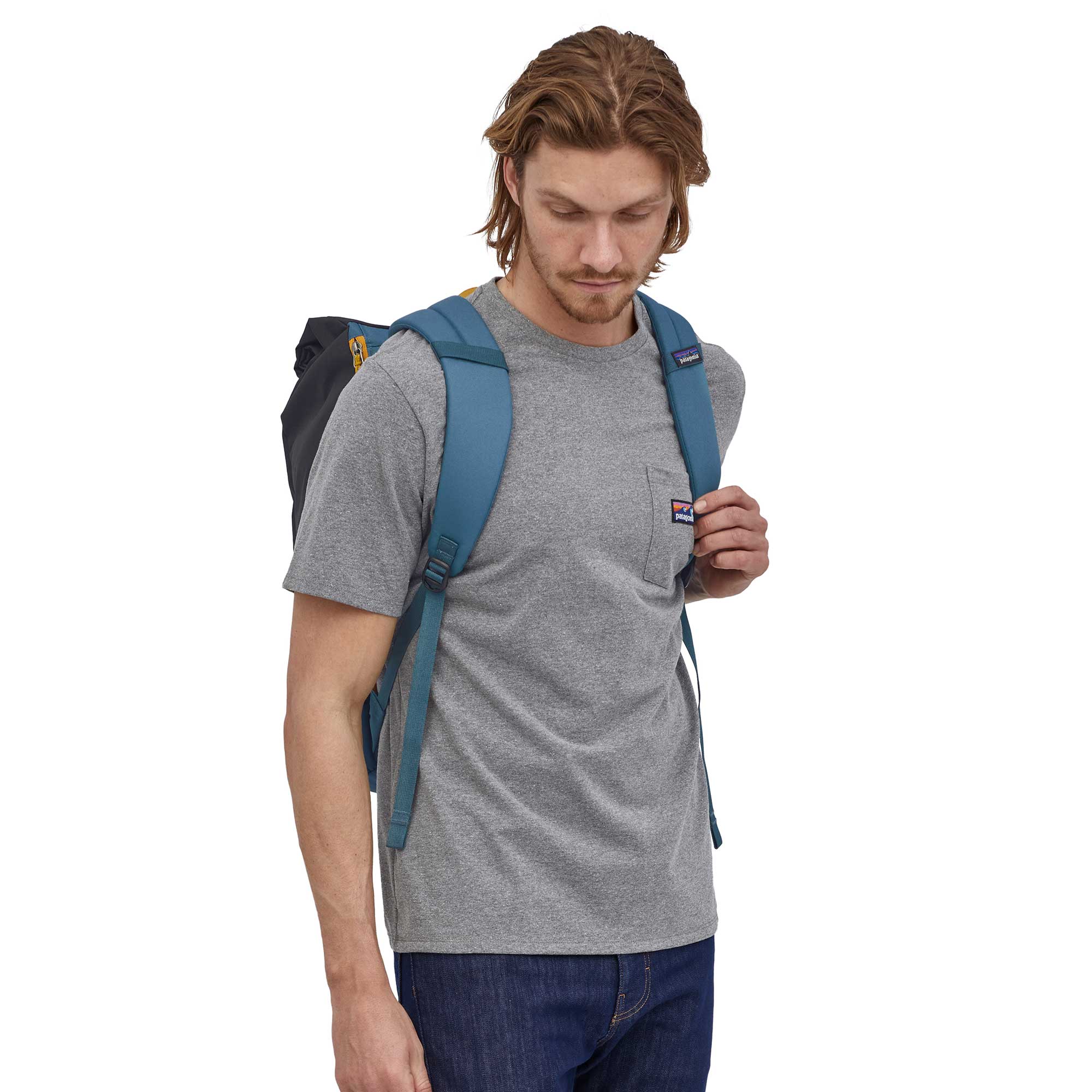 Patagonia Arbor Roll Top Pack, Patchwork: Ink Black — available at Norwood