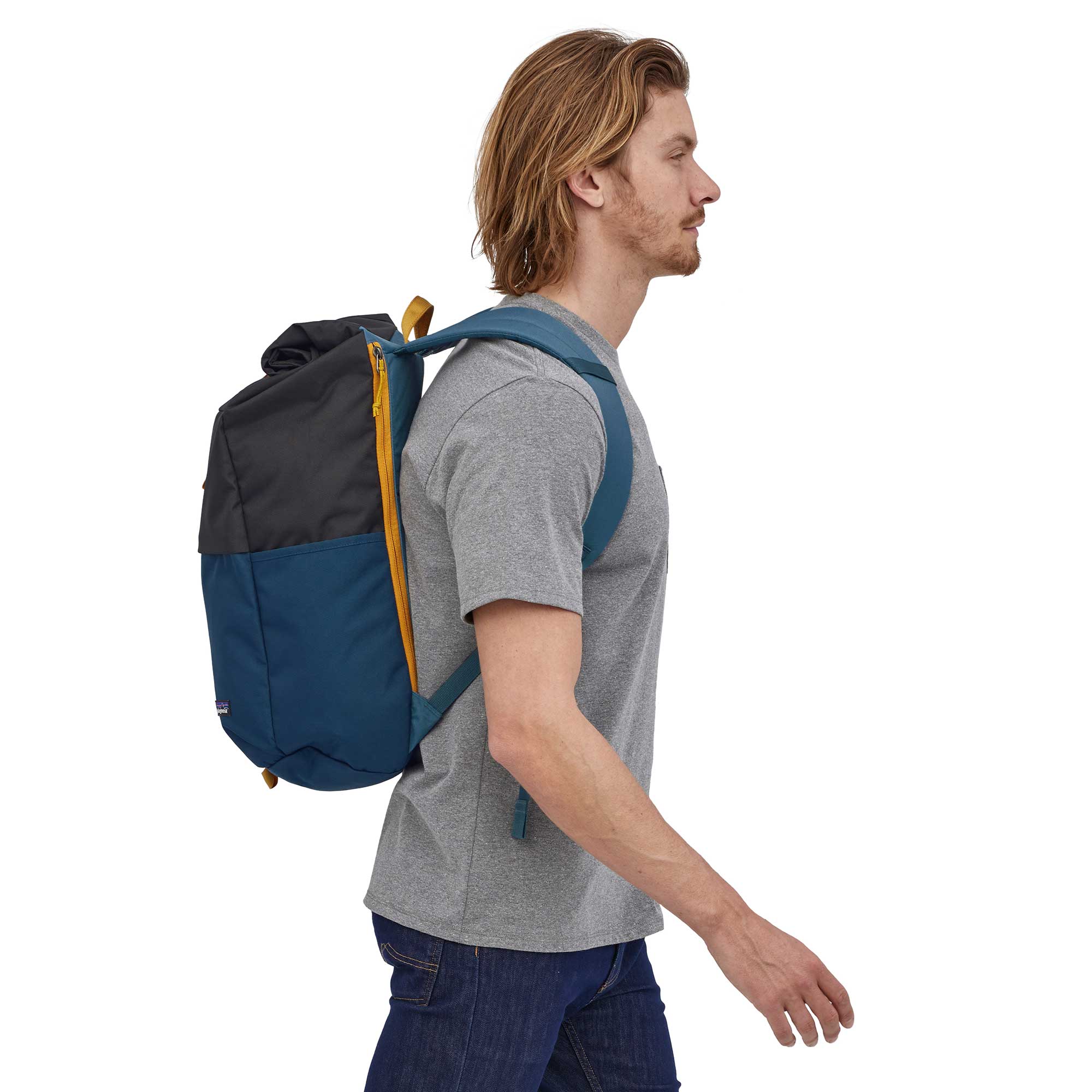 Patagonia Arbor Roll Top Pack, Patchwork: Ink Black — available at Norwood