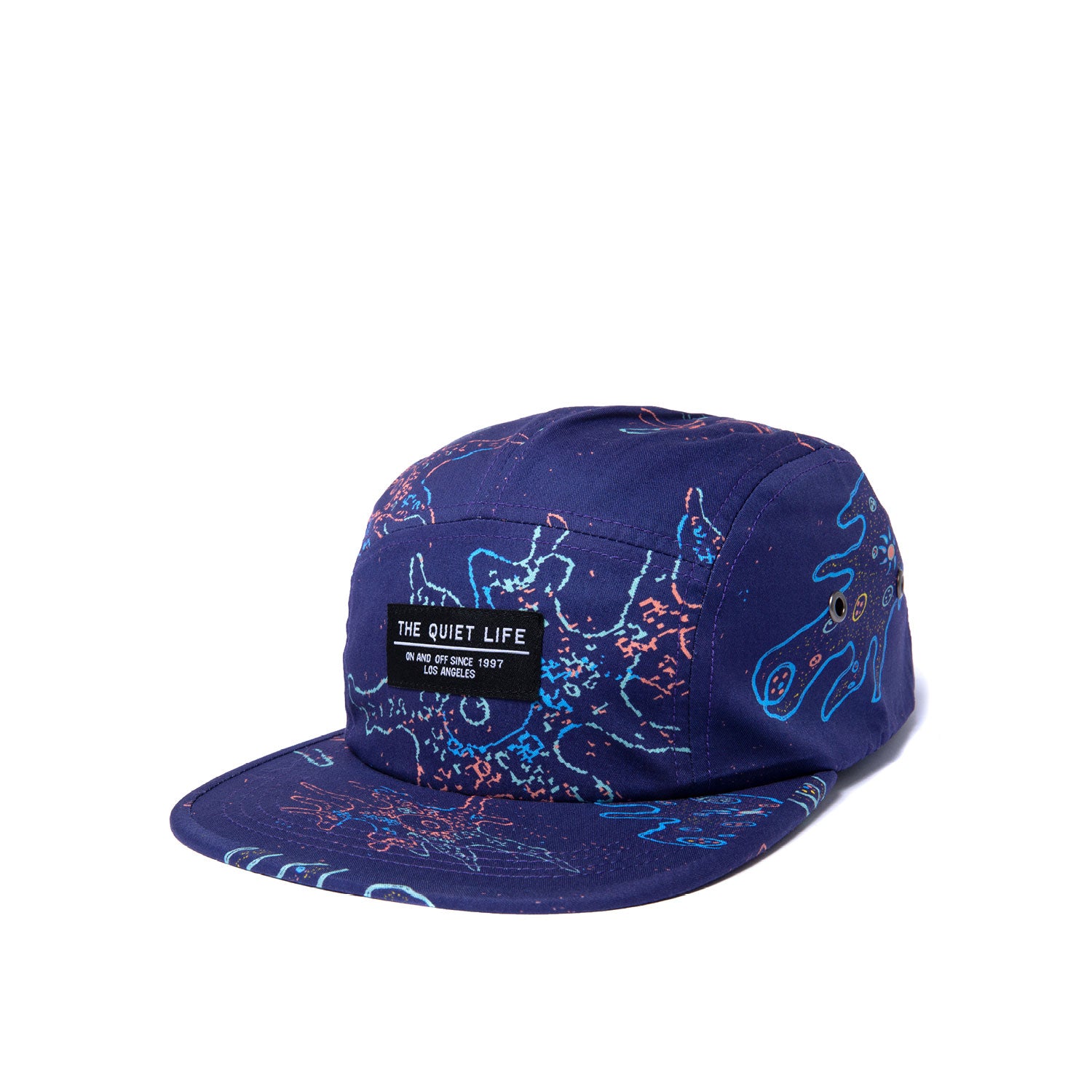 The Quiet Life Amoeba 5 Panel Camper Hat, blue — available at Norwood