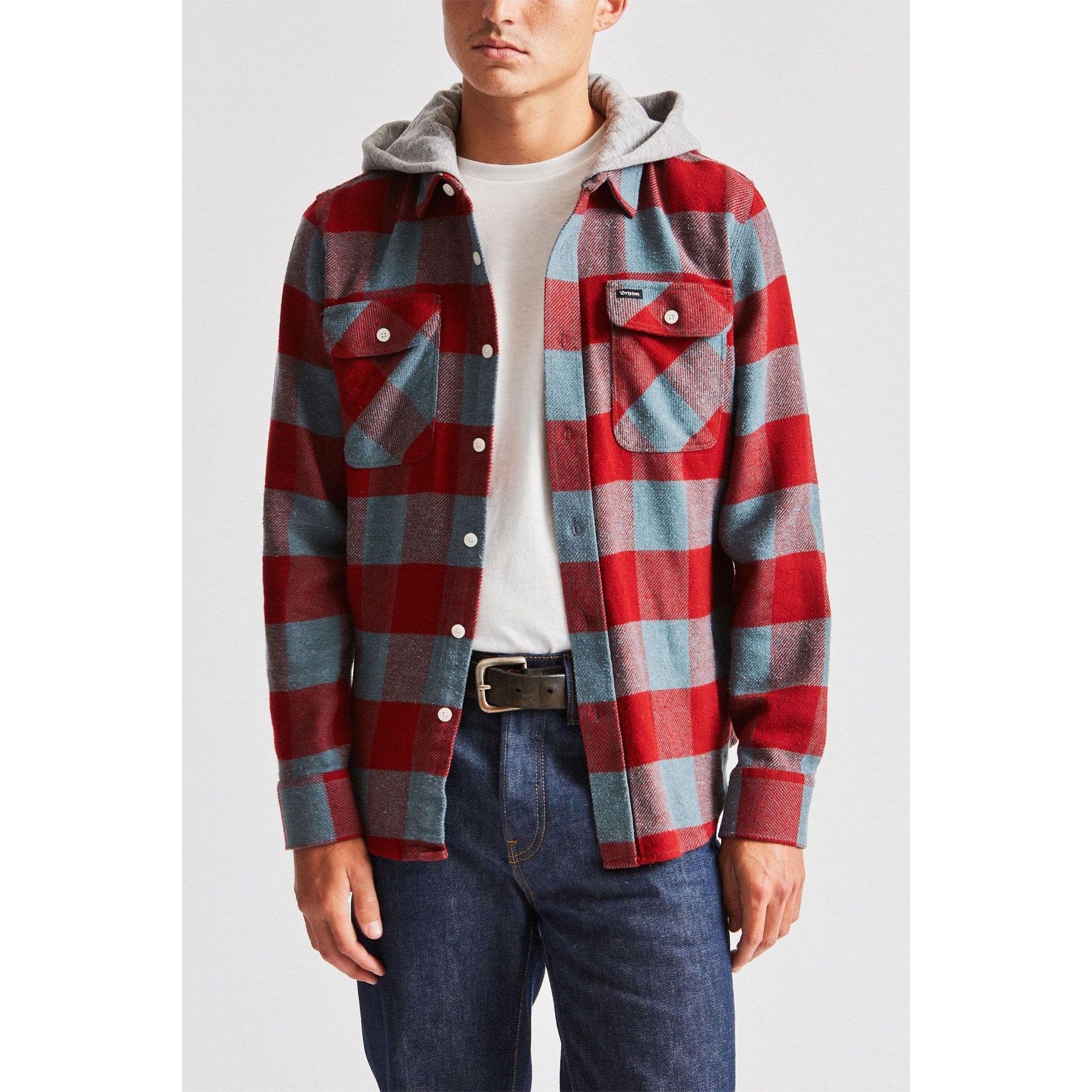 Brixton Bowery Hood L/S Flannel — available at Norwood