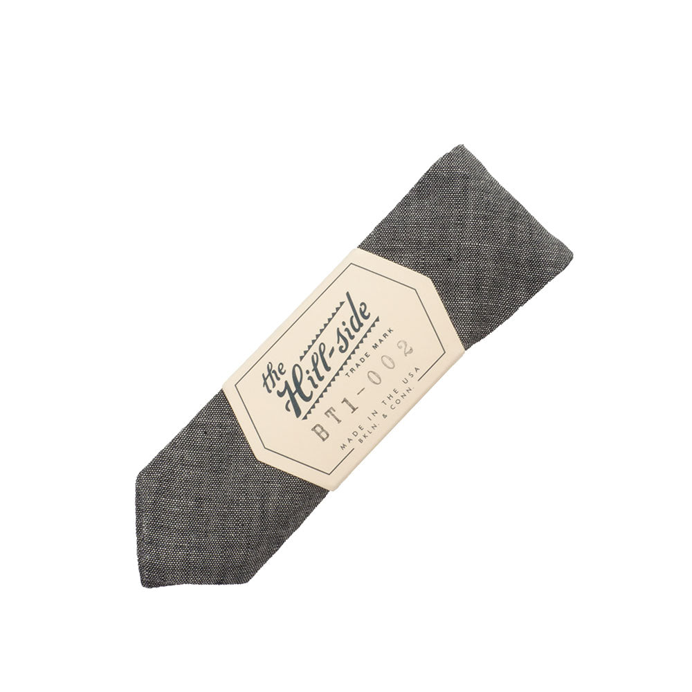 The Hill-side Selvage Chambray Bow Tie, Black — available at Norwood