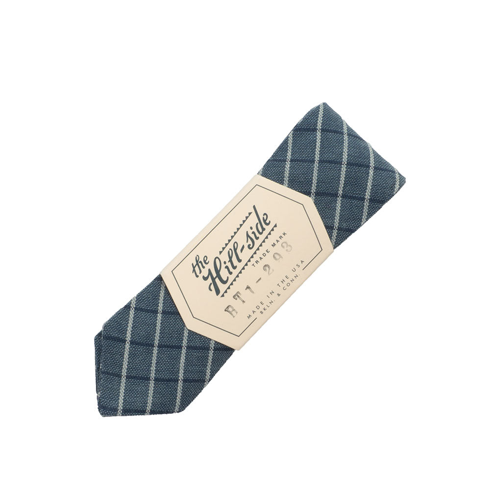 The Hill-side Selvage Square Check Chambray Bow Tie, Indigo/White — available at Norwood