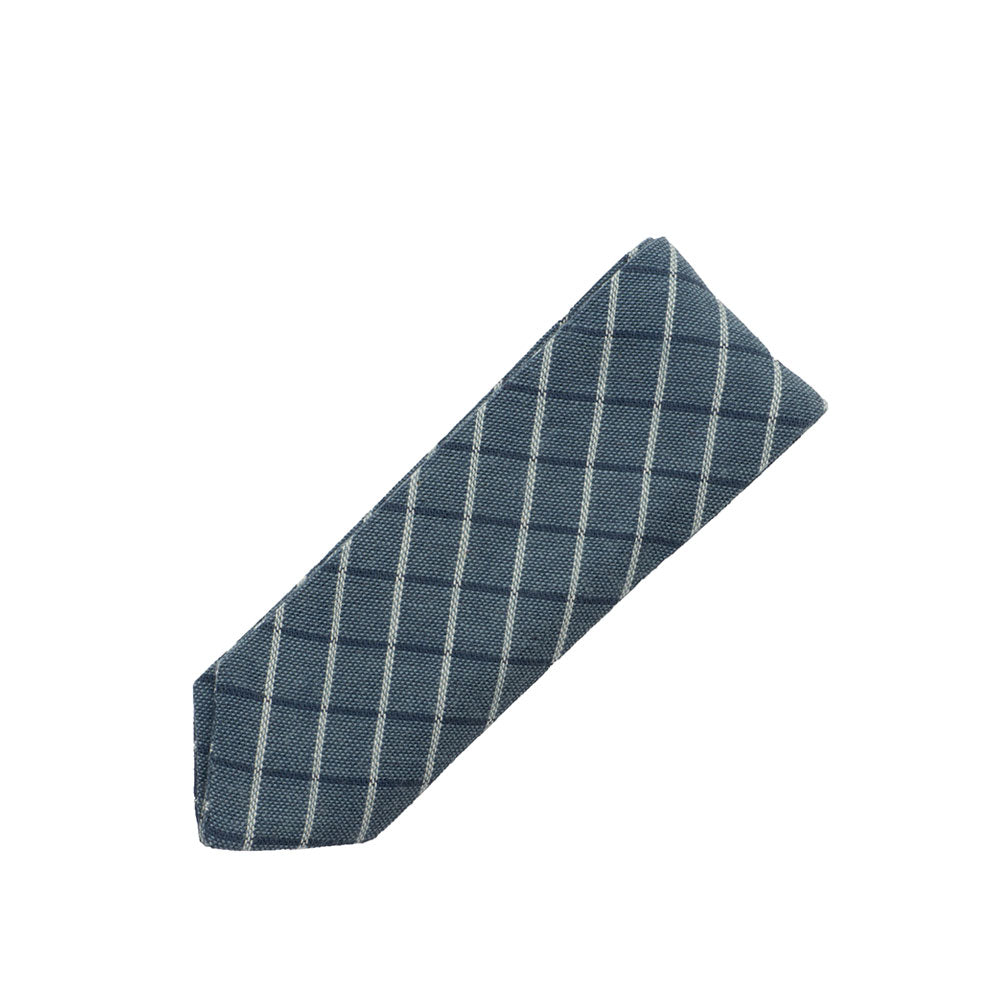 The Hill-side Selvage Square Check Chambray Bow Tie, Indigo/White — available at Norwood