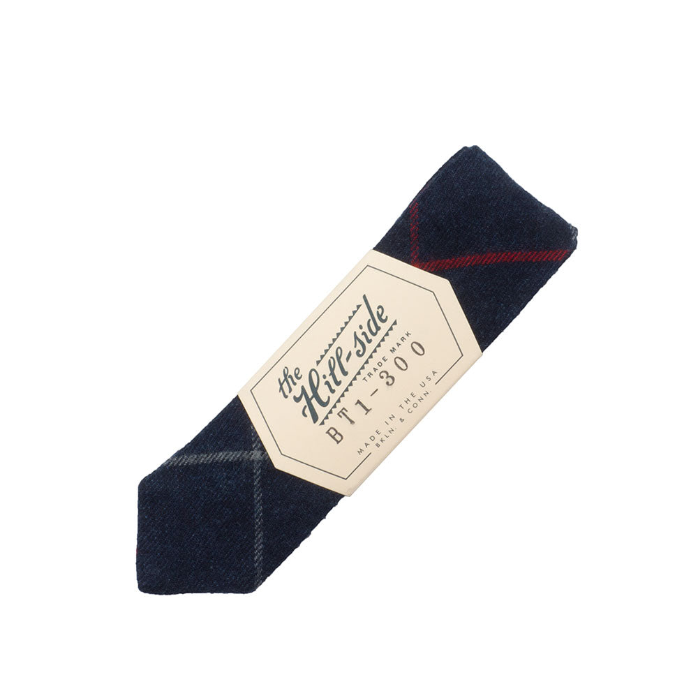 The Hill-side Brushed Indigo Flannel Bow Tie, Narrow Check — available at Norwood