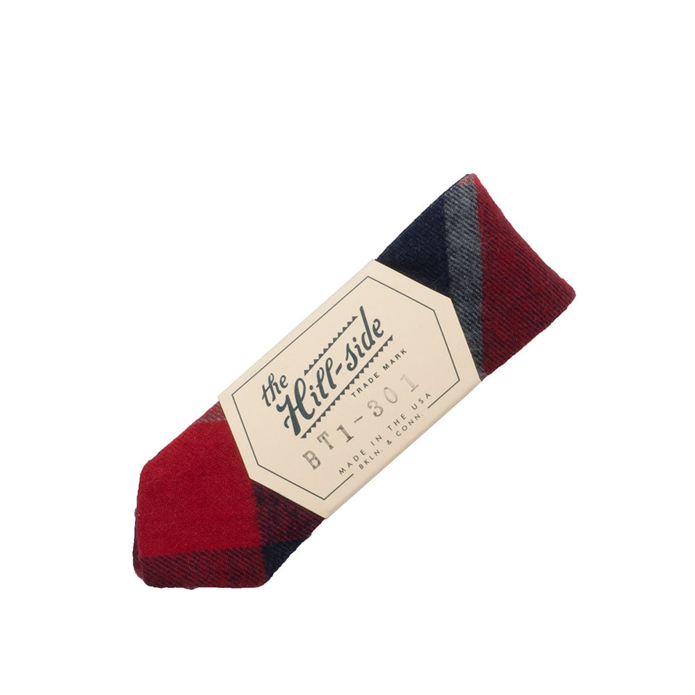 The Hill-side Brushed Indigo Flannel Bow Tie, Wide Check — available at Norwood