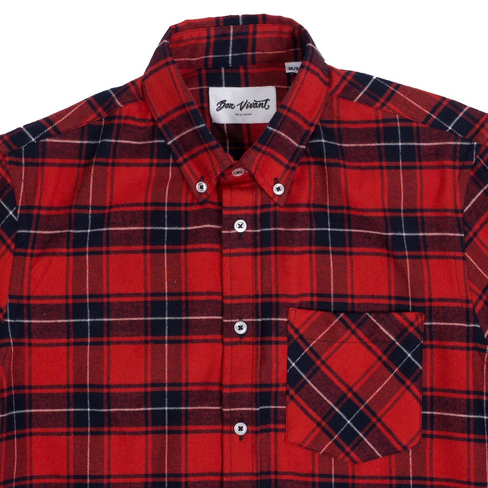 Bon Vivant Woven Twill Brushed Plaid Shirt — available at Norwood