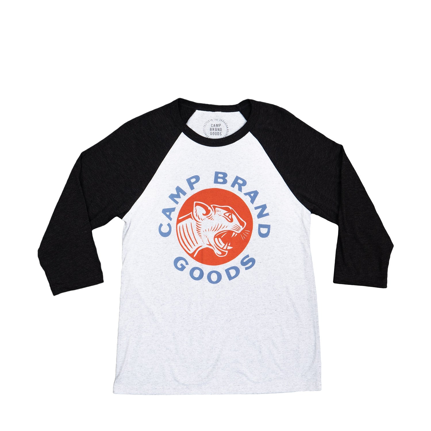 Camp Brand Goods Cat's Meow unisex baseball tee — available at Norwood