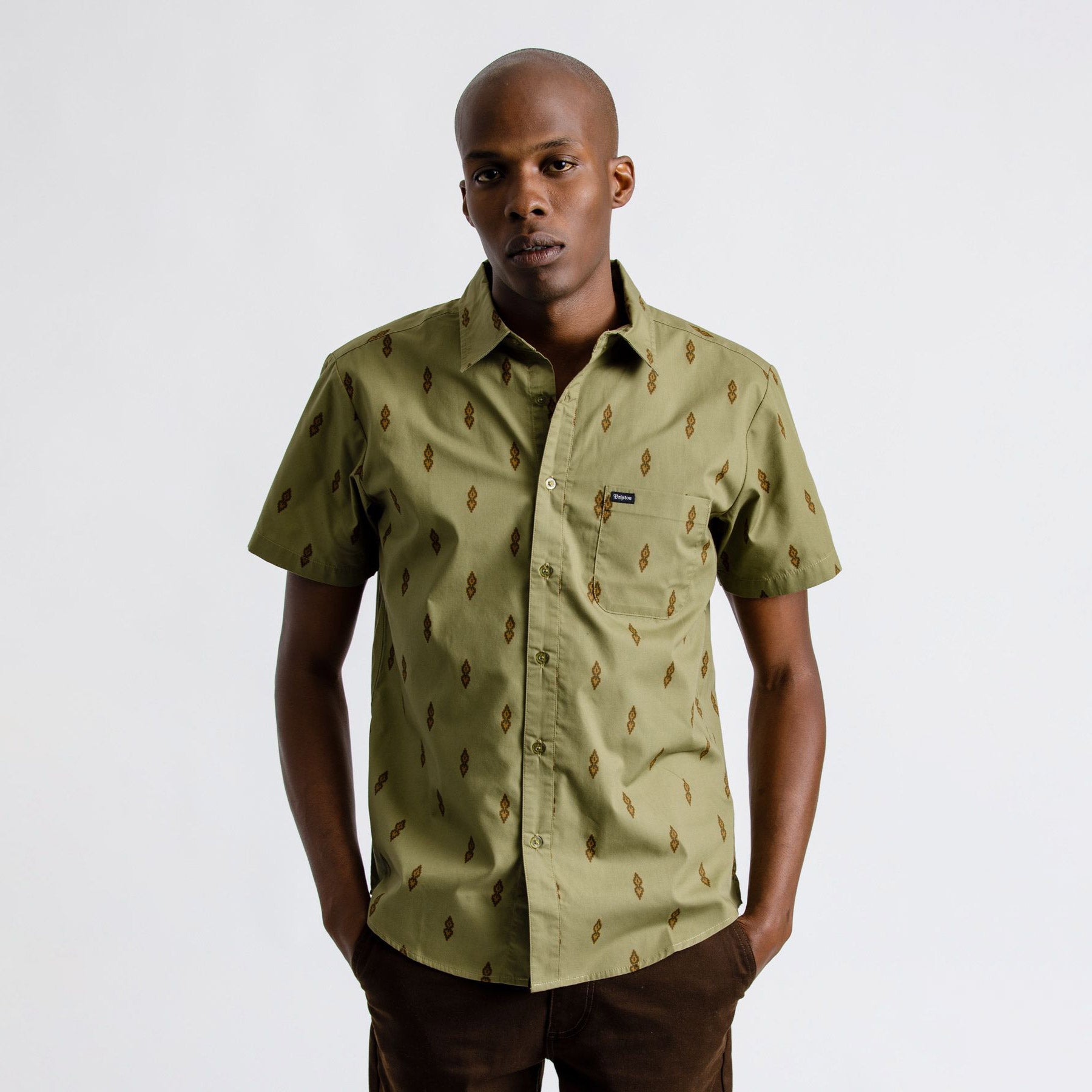 Brixton Charter Print s/s woven shirt — available at Norwood