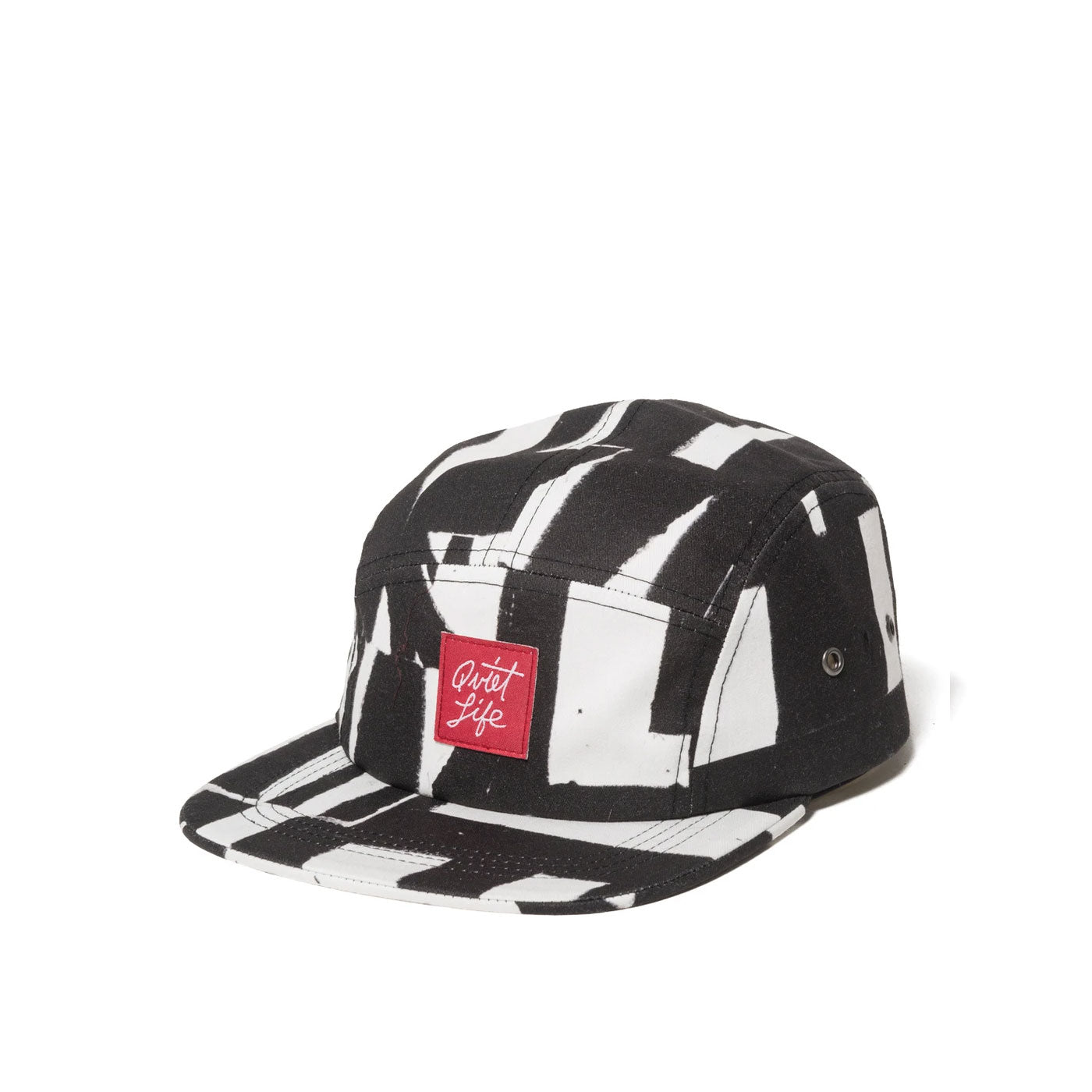 Quiet Life Ekta 5 panel hat, black/white — available at Norwood