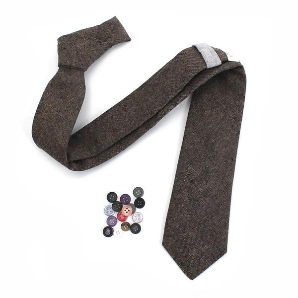 Cursor & Thread S'n'P Linen Necktie - espresso — available at Norwood