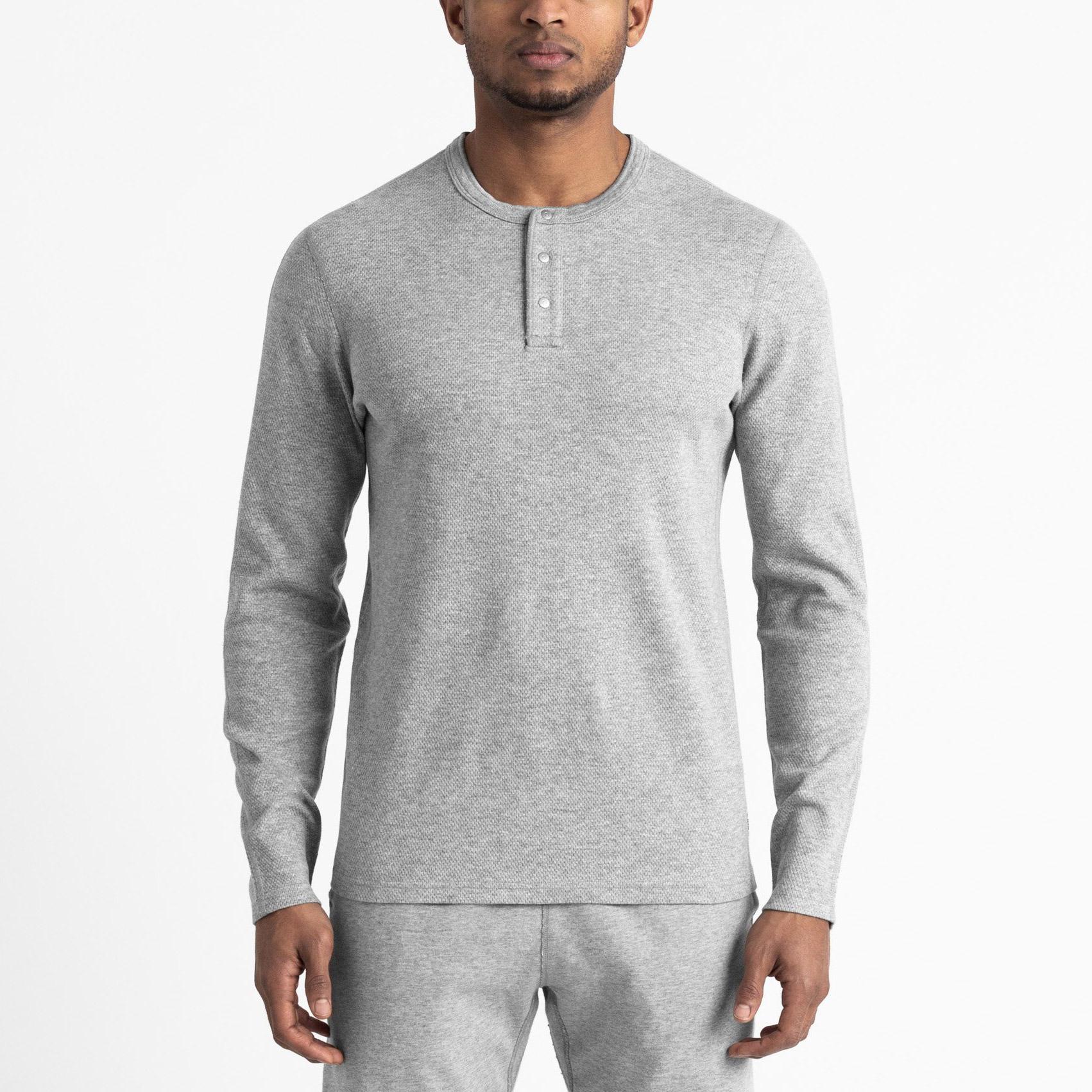 Reigning Champ Mesh Flatback L/S Henley — available at Norwood
