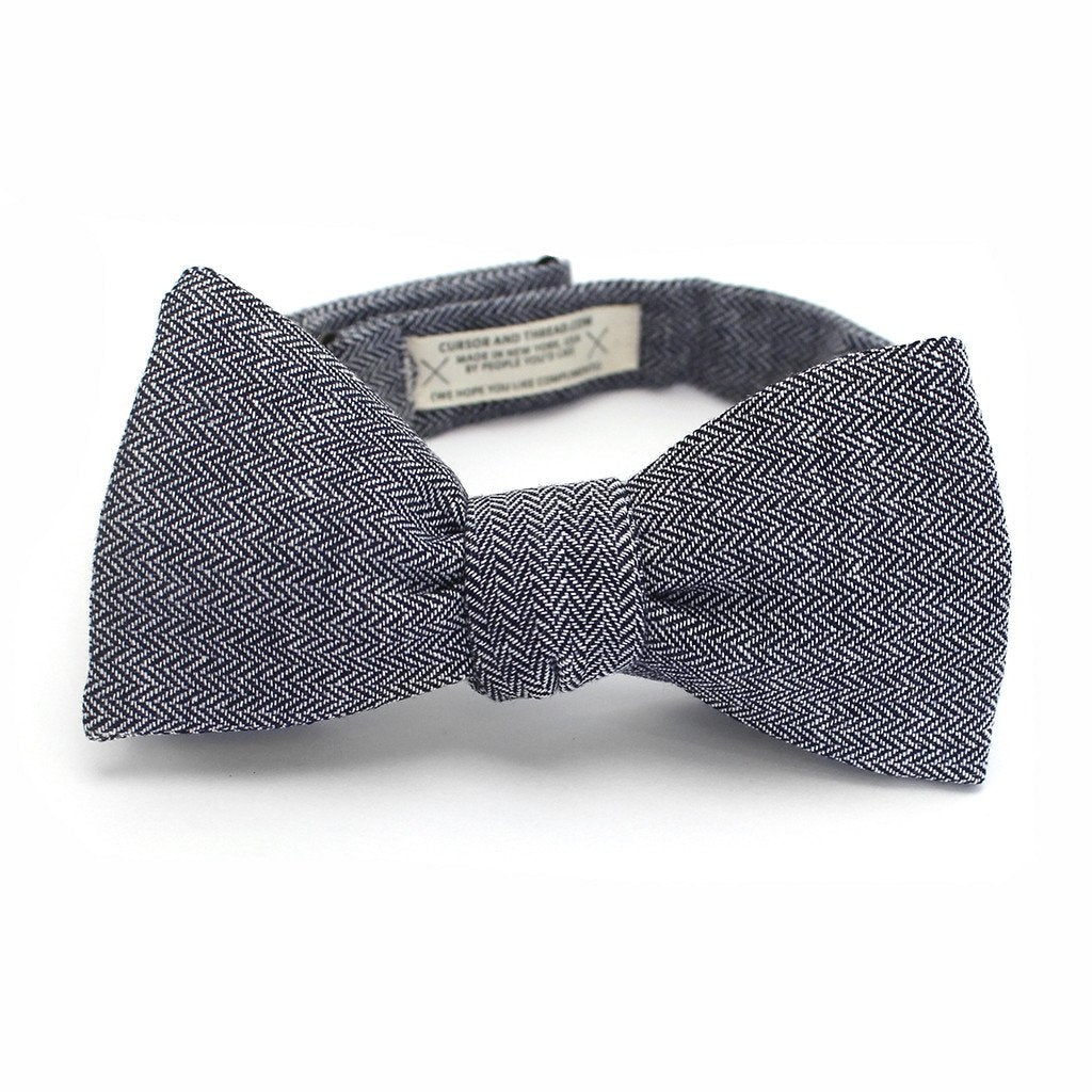 Cursor & Thread Harrison bow tie - herringbone — available at Norwood
