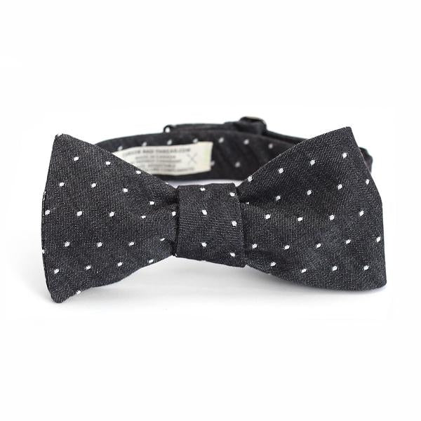 Cursor & Thread Henry bow tie - black dot chambray — available at Norwood